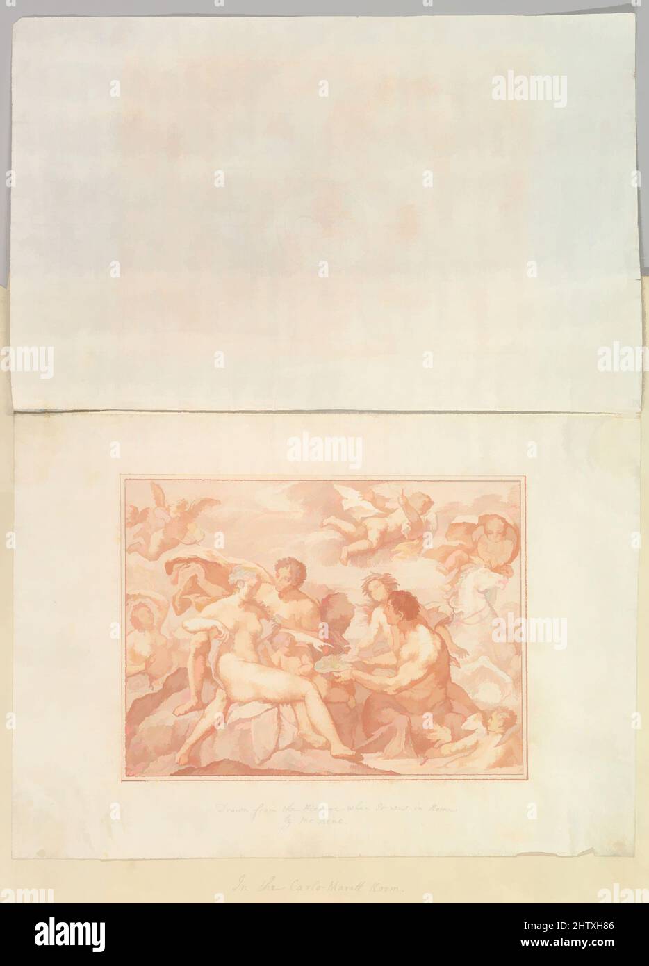 Art Inspired by Acis and Galatea, 1708 (?), Rote Kreide, Blatt: 6 1/8 x 8 Zoll (15,5 x 20,3 cm), Zeichnungen, William Kent (britisch, Bridlington, Yorkshire ca. 1685–1748 London), After Carlo Maratti (Italienisch, Camerano 1625–1713 Rom, Klassische Werke, die von Artotop mit einem Schuss Moderne modernisiert wurden. Formen, Farbe und Wert, auffällige visuelle Wirkung auf Kunst. Emotionen durch Freiheit von Kunstwerken auf zeitgemäße Weise. Eine zeitlose Botschaft, die eine wild kreative neue Richtung verfolgt. Künstler, die sich dem digitalen Medium zuwenden und die Artotop NFT erschaffen Stockfoto