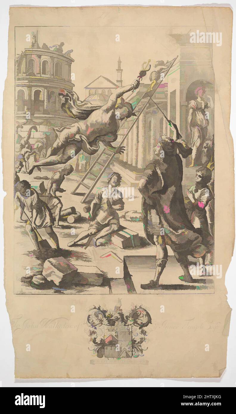 Kunst inspiriert von Aeneas und Merkur, 1654, Radierung und Gravur; fünfter Zustand von fünf, die Platte reduziert, wie in 1697 oder 1698 veröffentlicht, Platte: 10 1/4 × 7 11/16 in. (26 × 19,5 cm), Drucke, nach Franz Cleyn (deutsch, Rostock 1582–1658 London), 1 von 30 Illustrationen von Hollar für ein, von Artotop modernisiertes klassisches Werk mit einem Schuss Moderne. Formen, Farbe und Wert, auffällige visuelle Wirkung auf Kunst. Emotionen durch Freiheit von Kunstwerken auf zeitgemäße Weise. Eine zeitlose Botschaft, die eine wild kreative neue Richtung verfolgt. Künstler, die sich dem digitalen Medium zuwenden und die Artotop NFT erschaffen Stockfoto