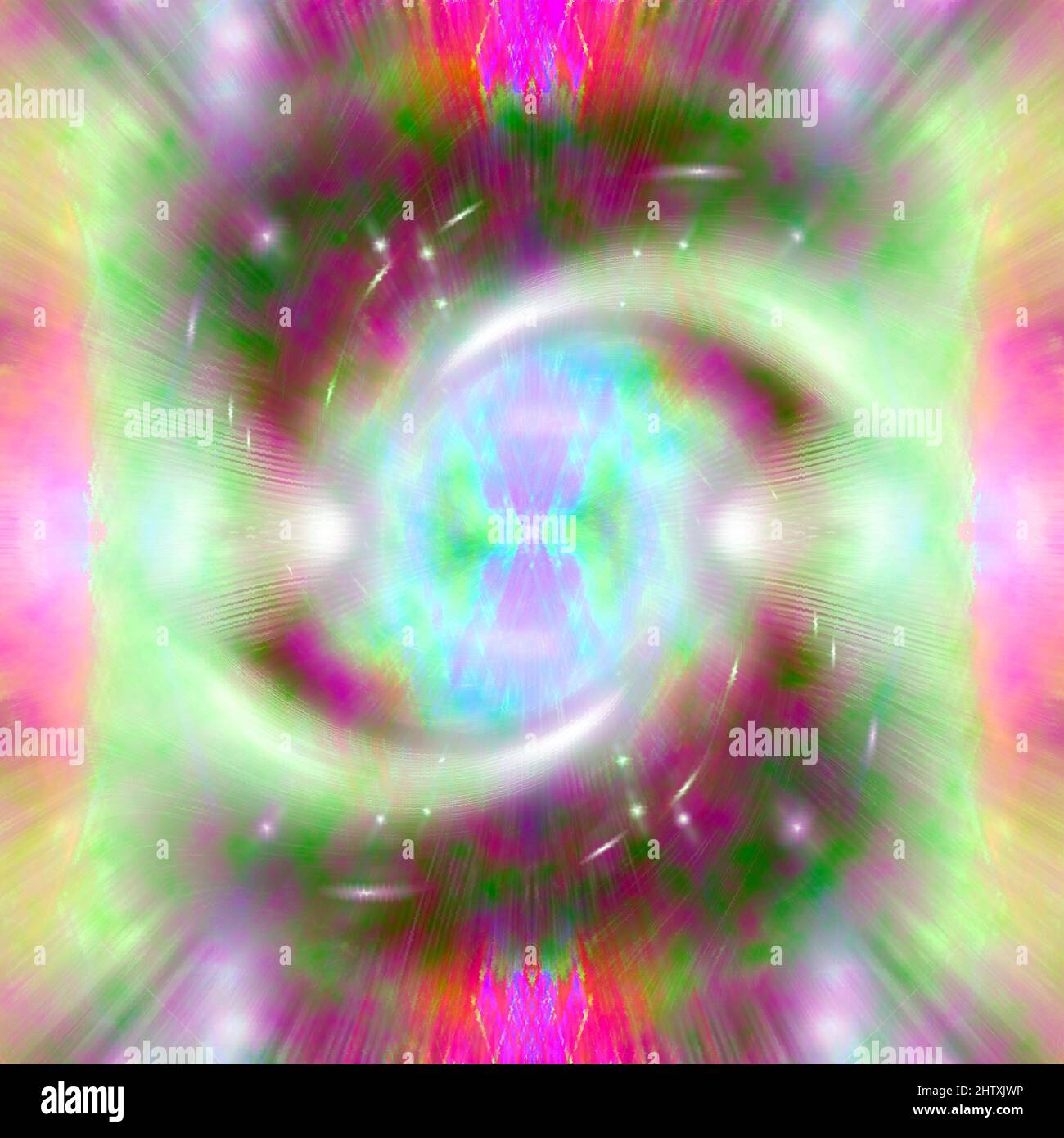 Ein abstraktes psychedelisches Burst-Shape-Hintergrundbild. Stockfoto