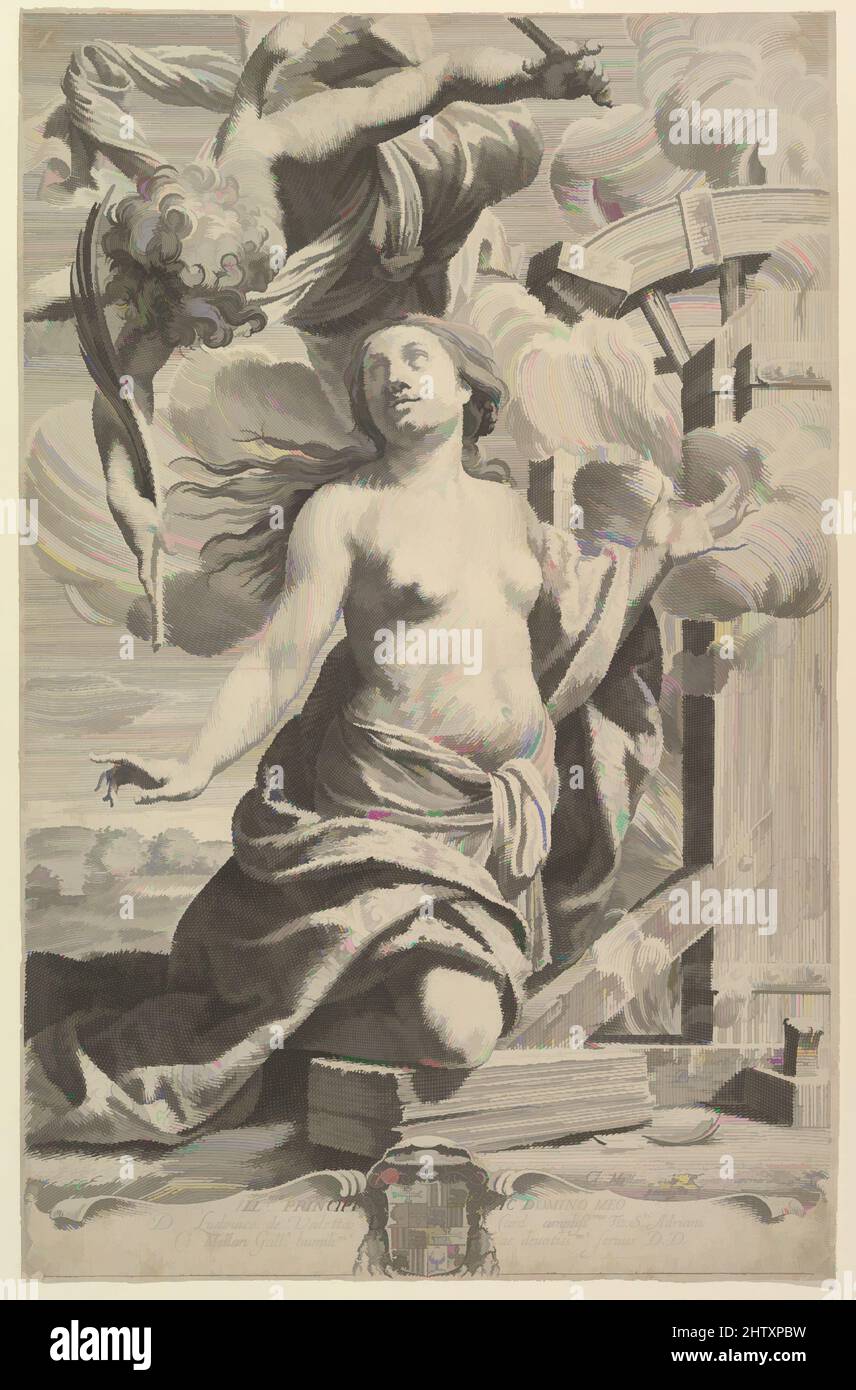 Kunst inspiriert vom Martyrium der heiligen Katharina, 1625, Gravur, Blatt: 17 1/2 x 11 1/4 Zoll (44,5 x 28,5 cm), Drucke, Claude Mellan (französisch, Abbeville 1598–1688 Paris), After Simon Vouet (französisch, Paris 1590–1649 Paris, Klassische Werke, die von Artotop mit einem Schuss Moderne modernisiert wurden. Formen, Farbe und Wert, auffällige visuelle Wirkung auf Kunst. Emotionen durch Freiheit von Kunstwerken auf zeitgemäße Weise. Eine zeitlose Botschaft, die eine wild kreative neue Richtung verfolgt. Künstler, die sich dem digitalen Medium zuwenden und die Artotop NFT erschaffen Stockfoto