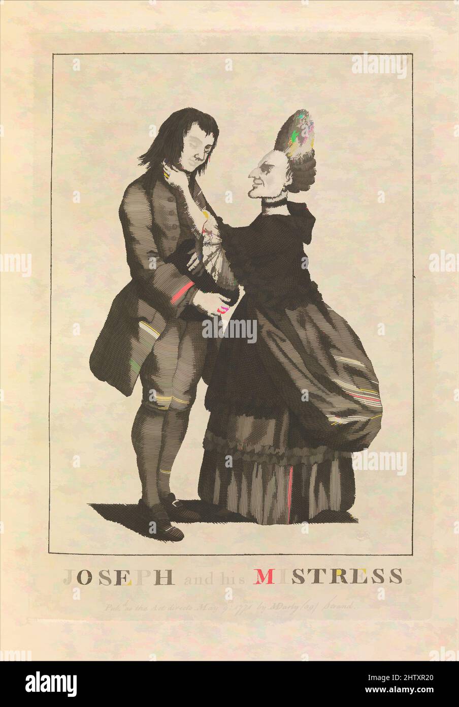 Kunst inspiriert von Joseph und seiner Herrin, 9. Mai 1771, Radierung, Tafel: 6 1/16 x 4 3/16 Zoll (15,4 x 10,7 cm), Drucke, von Artotop modernisierte Klassiker mit einem Schuss Moderne. Formen, Farbe und Wert, auffällige visuelle Wirkung auf Kunst. Emotionen durch Freiheit von Kunstwerken auf zeitgemäße Weise. Eine zeitlose Botschaft, die eine wild kreative neue Richtung verfolgt. Künstler, die sich dem digitalen Medium zuwenden und die Artotop NFT erschaffen Stockfoto