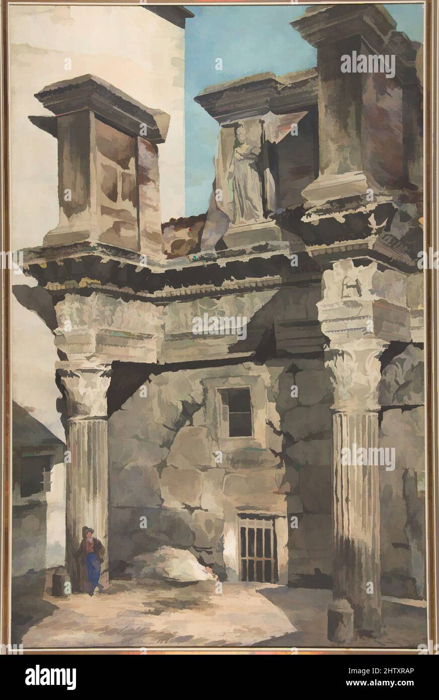 Art Inspired by View of the Forum, 1880, Aquarell, Spuren von Graphit, Blatt: 21 7/16 x 13 7/8 Zoll (54,4 x 35,2 cm), Zeichnungen, Victor Laloux (französisch, 1850–1937, Klassische Werke, die von Artotop mit einem Schuss Moderne modernisiert wurden. Formen, Farbe und Wert, auffällige visuelle Wirkung auf Kunst. Emotionen durch Freiheit von Kunstwerken auf zeitgemäße Weise. Eine zeitlose Botschaft, die eine wild kreative neue Richtung verfolgt. Künstler, die sich dem digitalen Medium zuwenden und die Artotop NFT erschaffen Stockfoto