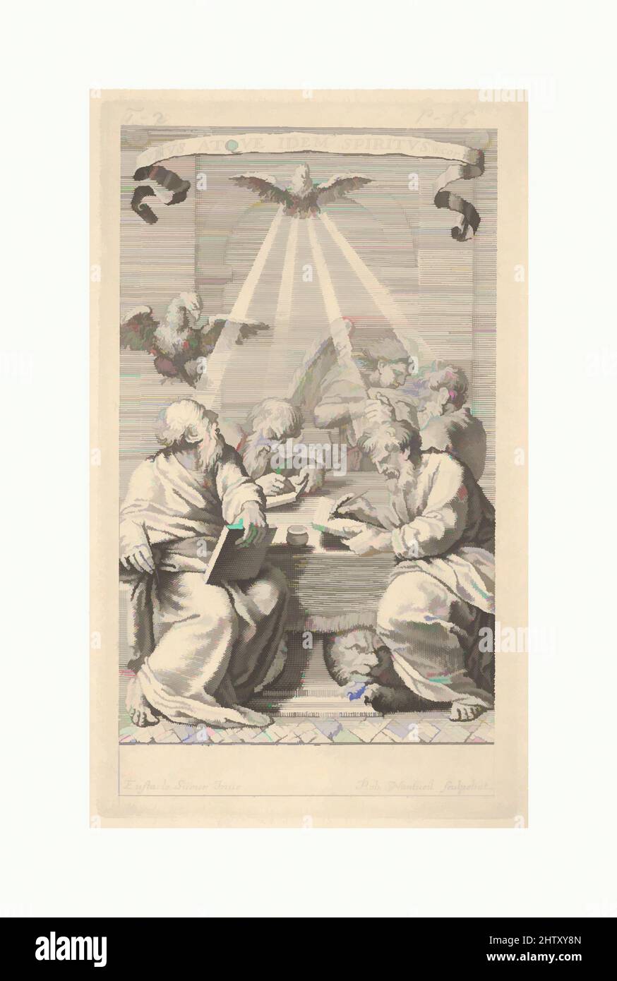 Kunst inspiriert von den vier Evangelisten, ca. 1653, Gravieren; dritter Zustand von fünf (Petitjean & Wickert), Blatt: 6 3/8 × 4 Zoll (16,2 × 10,1 cm), Drucke, Robert Nanteuil (Französisch, Reims 1623–1678 Paris), After Eustache Le Sueur (Französisch, Paris 1616–1655 Paris, Klassische Werke, die von Artotop mit einem Schuss Moderne modernisiert wurden. Formen, Farbe und Wert, auffällige visuelle Wirkung auf Kunst. Emotionen durch Freiheit von Kunstwerken auf zeitgemäße Weise. Eine zeitlose Botschaft, die eine wild kreative neue Richtung verfolgt. Künstler, die sich dem digitalen Medium zuwenden und die Artotop NFT erschaffen Stockfoto