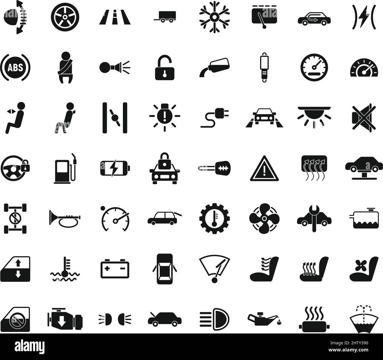 Car Dashboard Symbole setzen einfache Vektor. Automobile Stock Vektor