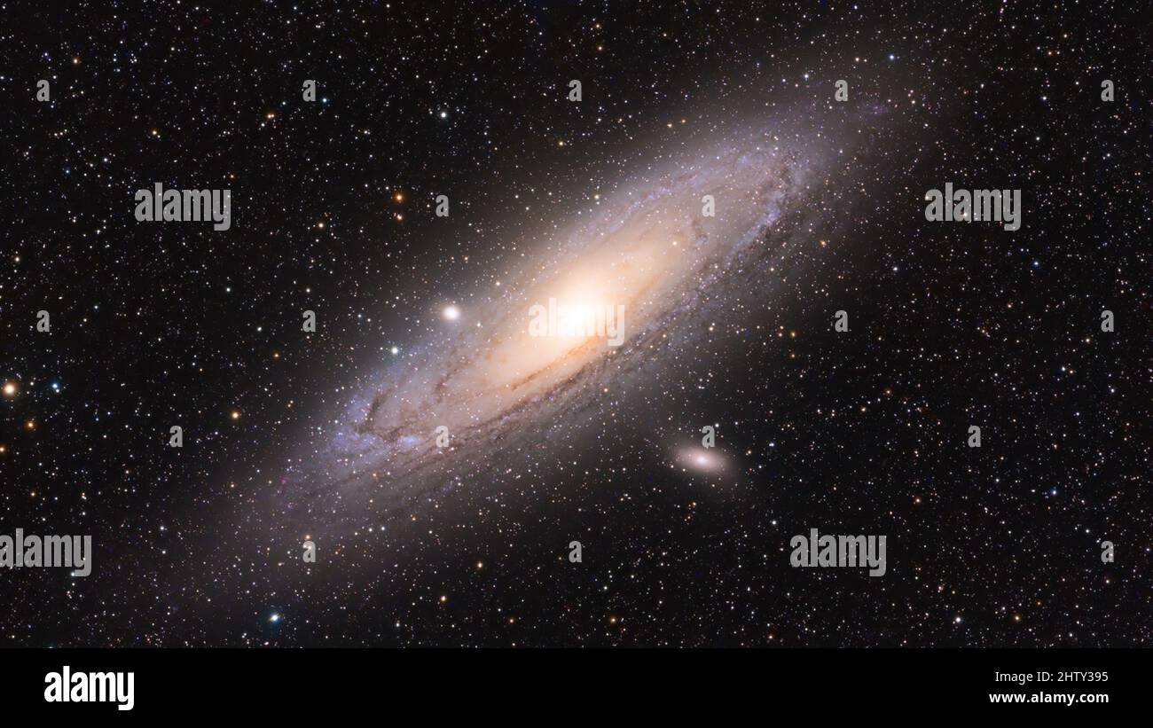 Die Galaxie M31 oder NGC 224 im Sternbild Andromeda. Andromeda-Galaxie. Elemente dieses Bildes wurden von der NASA eingerichtet Stockfoto