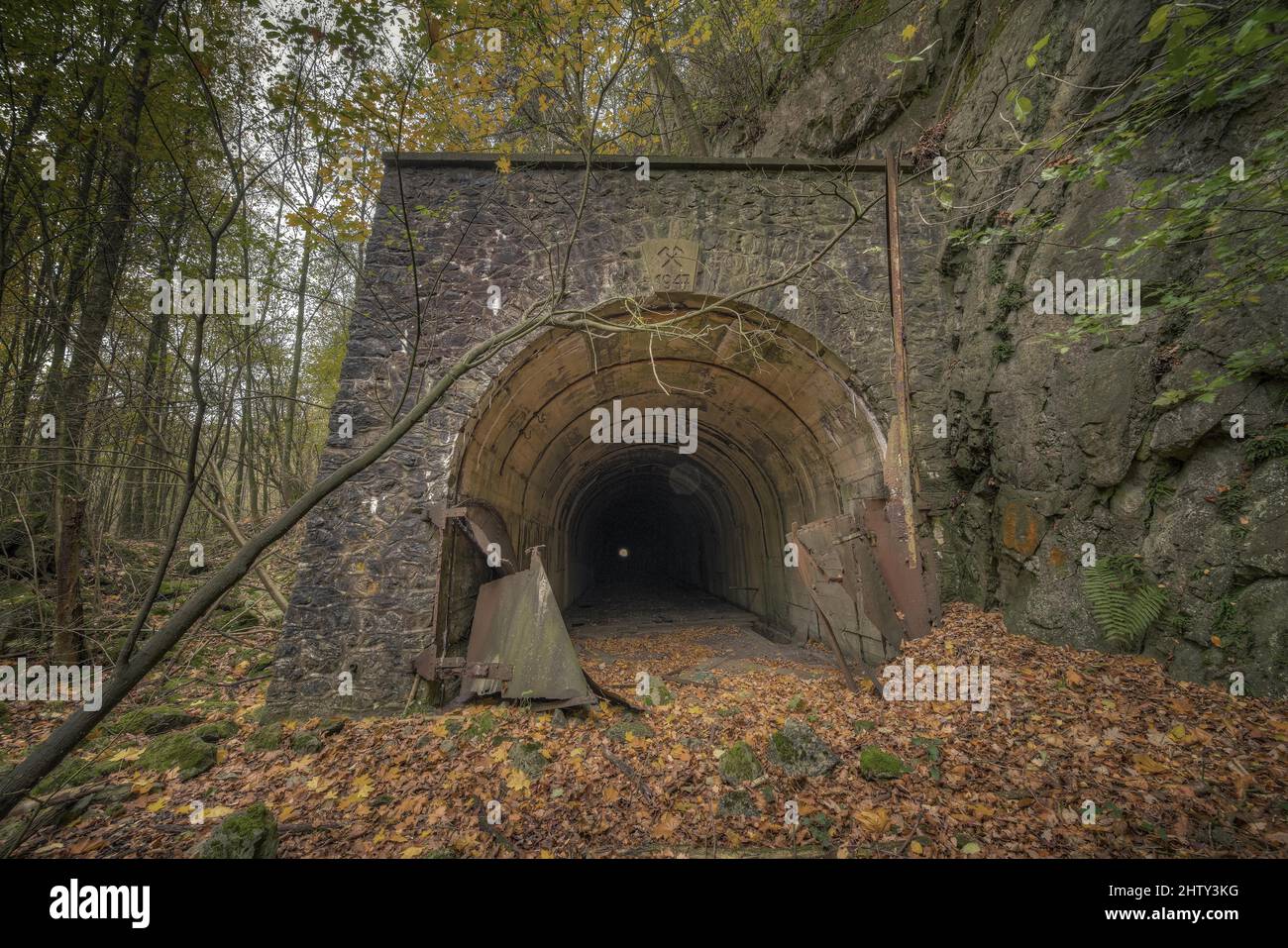 Eisenbahntunnel, Steinbruch, Wuelfrath, Nordrhein-Westfalen, Deutschland Stockfoto