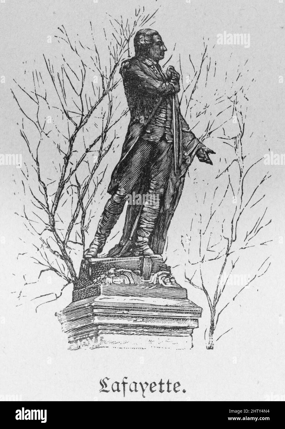 Lafayette Monument, General, French, Statue, war of Independence, New York, Amerika, historische Illustration von 1897 Stockfoto