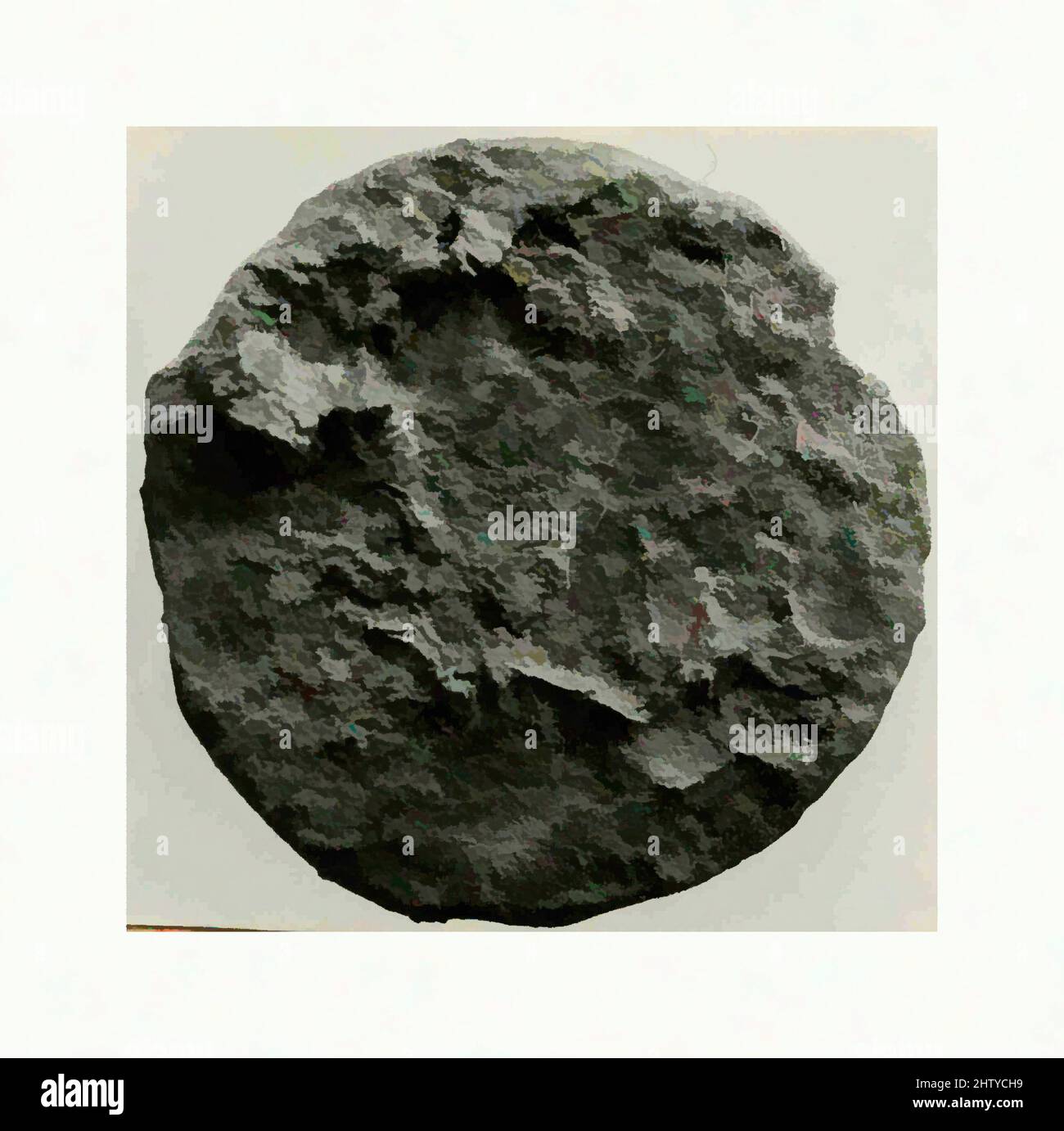 Kunst inspiriert von Coin, 8.–9. Jahrhundert, im Iran ausgegraben, Nishapur, Kupfer, Münzen, klassische Werke, die von Artotop mit einem Schuss Moderne modernisiert wurden. Formen, Farbe und Wert, auffällige visuelle Wirkung auf Kunst. Emotionen durch Freiheit von Kunstwerken auf zeitgemäße Weise. Eine zeitlose Botschaft, die eine wild kreative neue Richtung verfolgt. Künstler, die sich dem digitalen Medium zuwenden und die Artotop NFT erschaffen Stockfoto