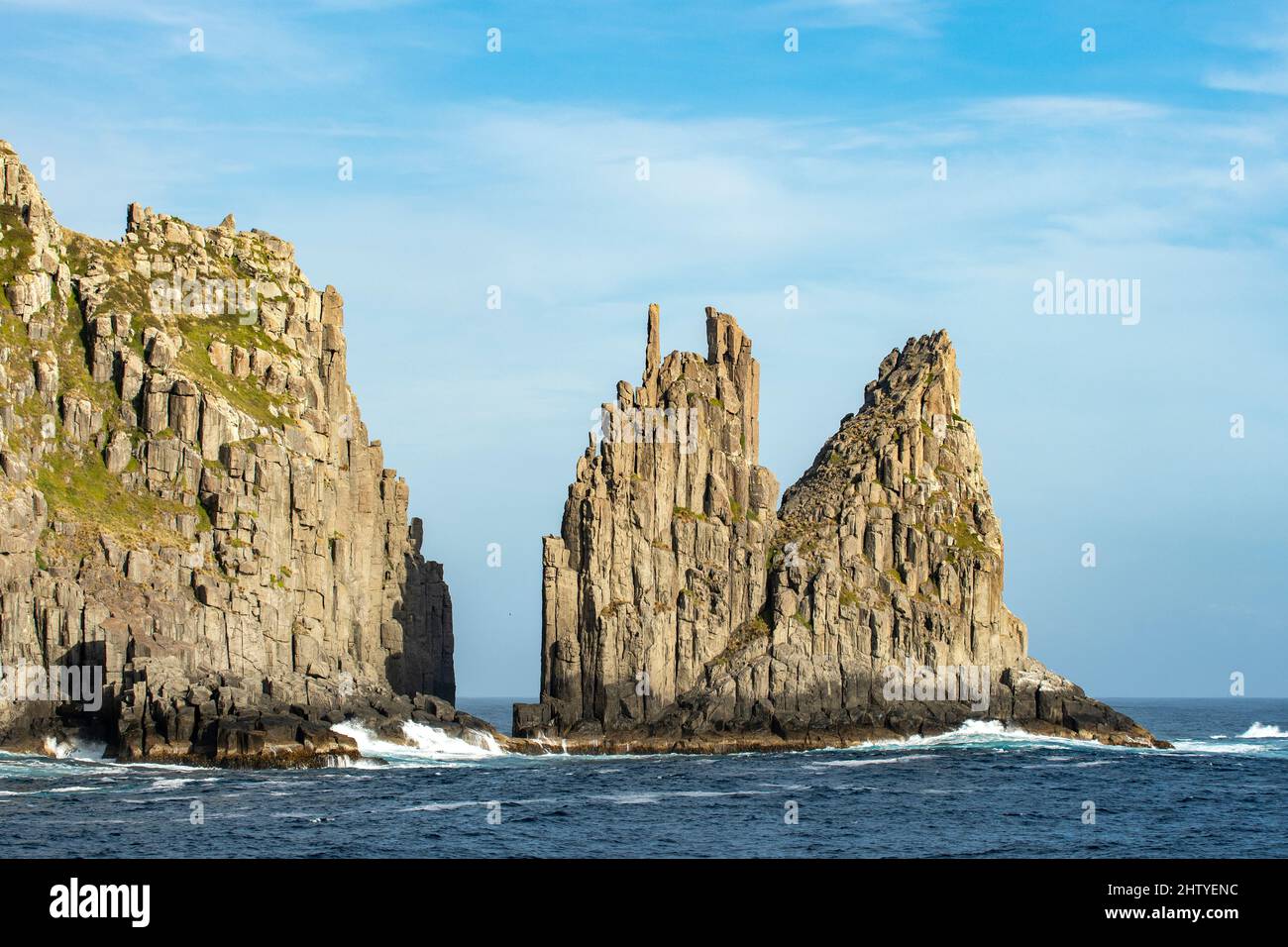 Felssäulen auf Tasman Island, Tasmanien, Australien Stockfoto
