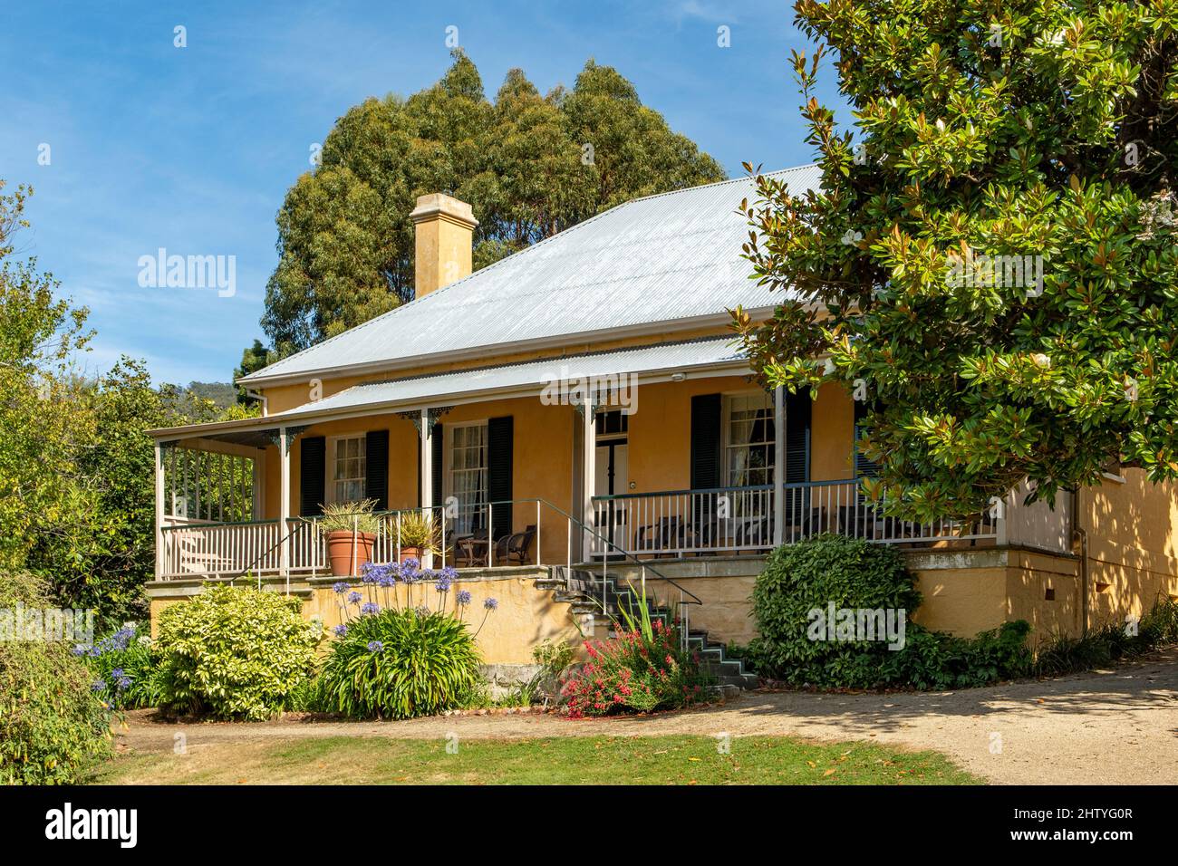 Besuch von Richtervierteln, Siedlung von Strafgefangenen, Port Arthur, Tasmanien, Australien Stockfoto