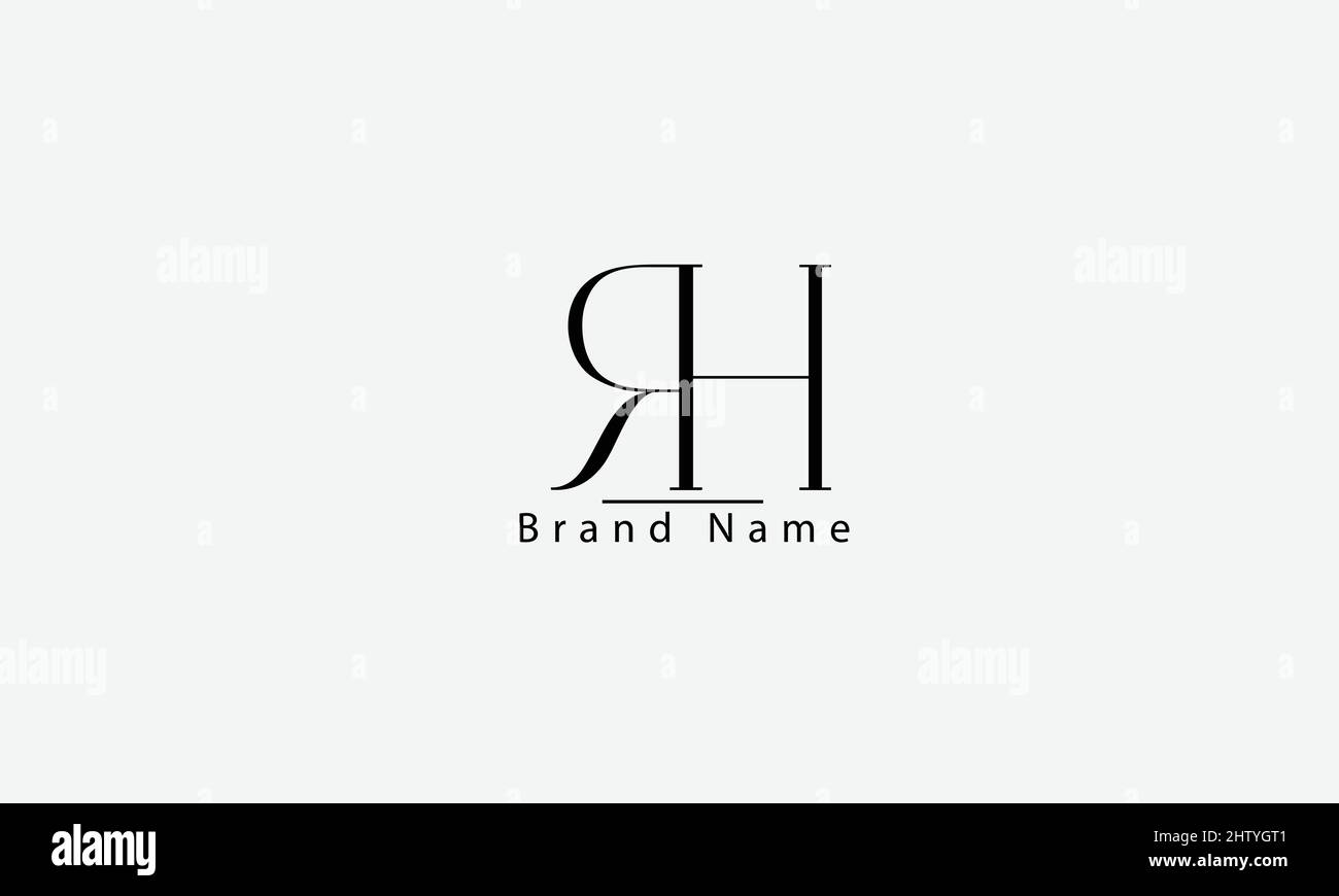 RH HR R H – Vorlage für abstraktes Vektorlogo-Monogramm Stock Vektor