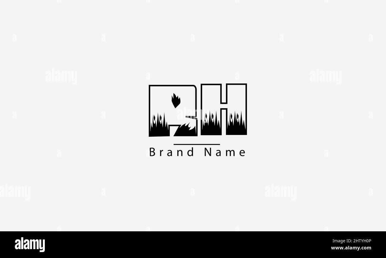 RH HR R H – Vorlage für abstraktes Vektorlogo-Monogramm Stock Vektor