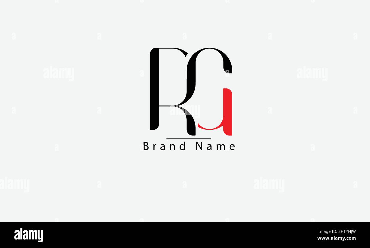 RG GR R G – Vorlage für abstraktes Vektorlogo-Monogramm Stock Vektor