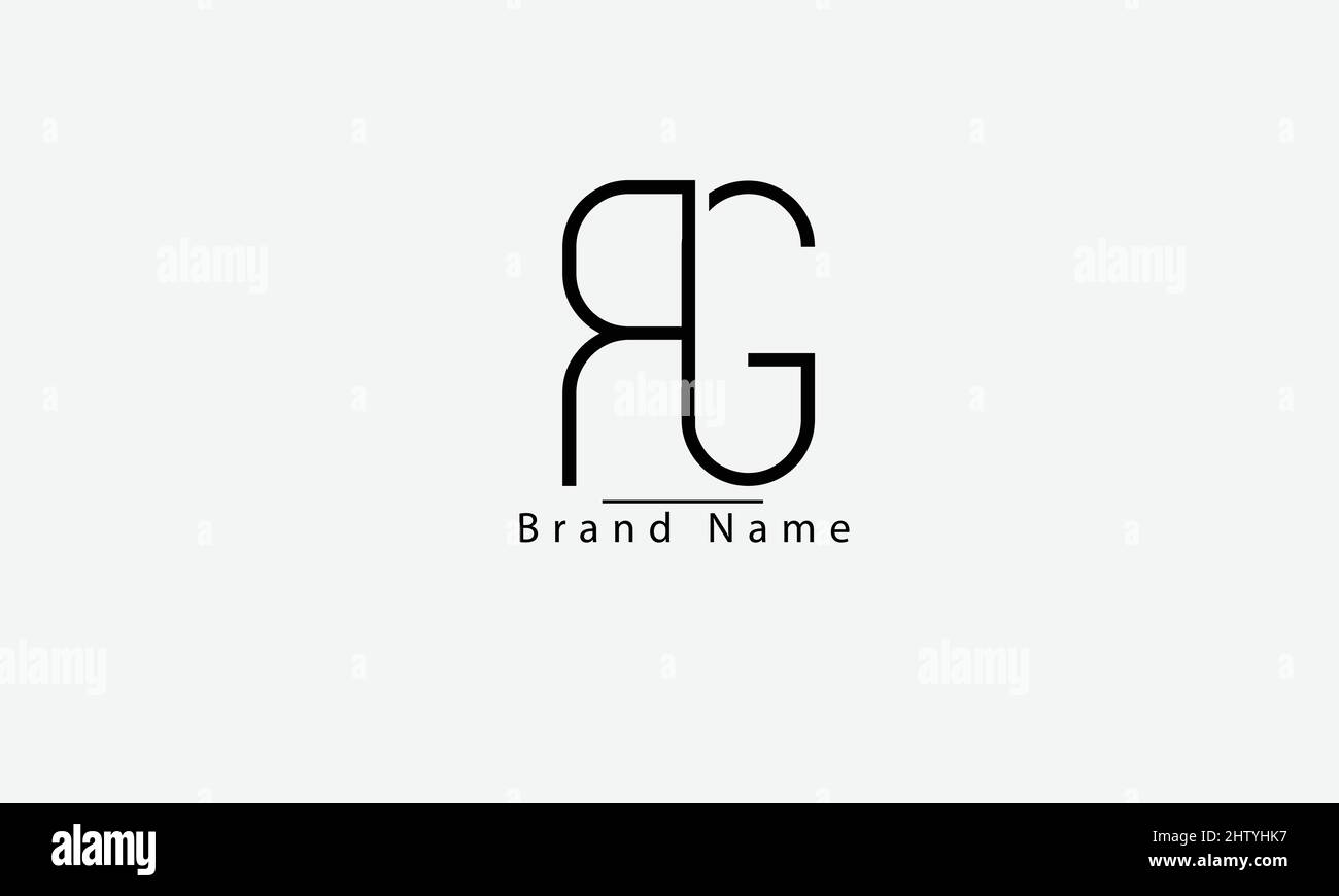RG GR R G – Vorlage für abstraktes Vektorlogo-Monogramm Stock Vektor