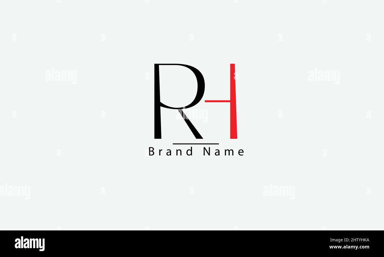 RH HR R H – Vorlage für abstraktes Vektorlogo-Monogramm Stock Vektor
