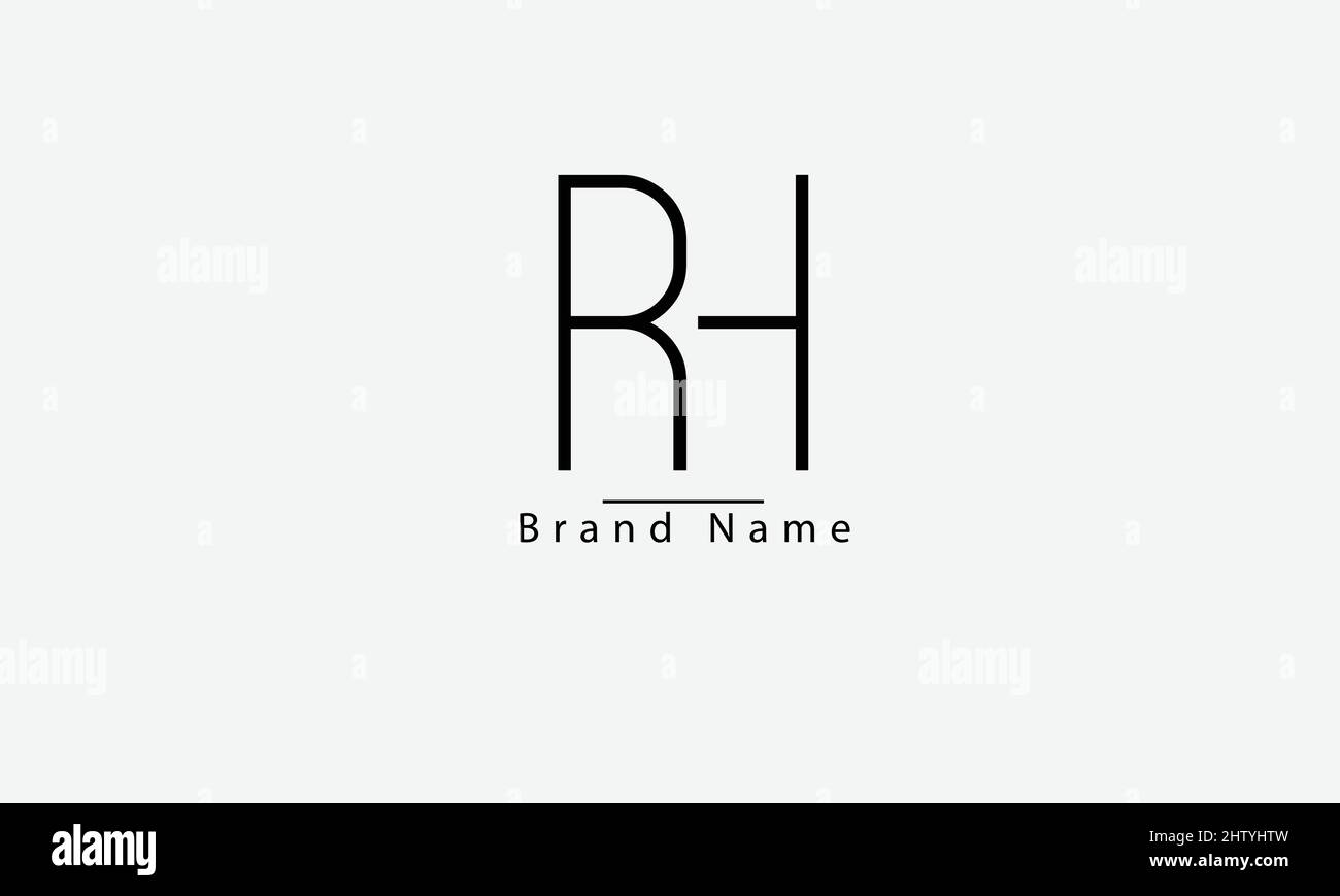 RH HR R H – Vorlage für abstraktes Vektorlogo-Monogramm Stock Vektor