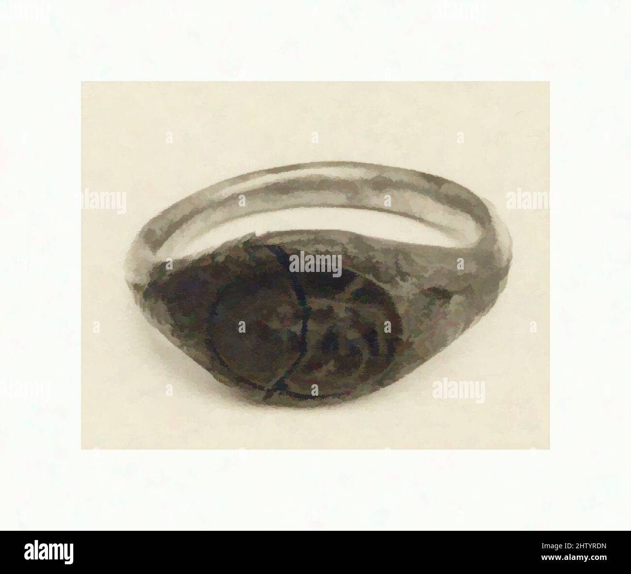 Kunst inspiriert von Finger Ring, 500–700, Frankish, Silver, Carnelian Intaglio (Broken), Insgesamt: 7/8 Zoll (2,2 cm), Metallarbeiten-Silber, Klassisches Werk, modernisiert von Artotop mit einem Schuss Moderne. Formen, Farbe und Wert, auffällige visuelle Wirkung auf Kunst. Emotionen durch Freiheit von Kunstwerken auf zeitgemäße Weise. Eine zeitlose Botschaft, die eine wild kreative neue Richtung verfolgt. Künstler, die sich dem digitalen Medium zuwenden und die Artotop NFT erschaffen Stockfoto