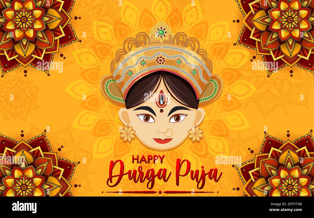 Happy Durga Puja Event Day Illustration Stock Vektor