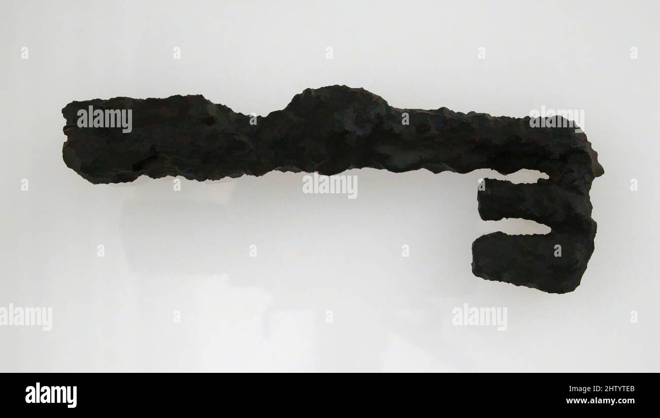 Kunst inspiriert von Key, 7.. Jahrhundert, hergestellt in Niederbreisig, Deutschland, fränkisch, Eisen, insgesamt: 3 15/16 x 1 1/4 x 9/16 Zoll (10 x 3,2 x 1,4 cm), Metallarbeiten-Eisen, Klassisches Werk, modernisiert von Artotop mit einem Schuss Moderne. Formen, Farbe und Wert, auffällige visuelle Wirkung auf Kunst. Emotionen durch Freiheit von Kunstwerken auf zeitgemäße Weise. Eine zeitlose Botschaft, die eine wild kreative neue Richtung verfolgt. Künstler, die sich dem digitalen Medium zuwenden und die Artotop NFT erschaffen Stockfoto