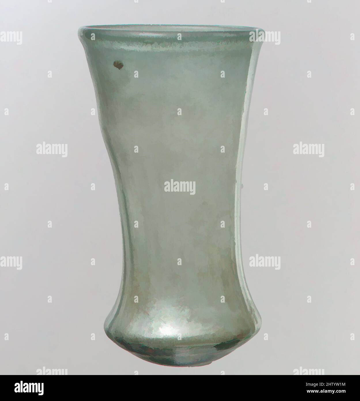 Art Inspired by Glass Beaker, late 6.–early 7. Century, Frankish, Glass, Overall: 4 3/16 x 2 5/16 in. (10,6 x 5,9 cm), Glasgefäße, Klassisches Werk, modernisiert von Artotop mit einem Schuss Moderne. Formen, Farbe und Wert, auffällige visuelle Wirkung auf Kunst. Emotionen durch Freiheit von Kunstwerken auf zeitgemäße Weise. Eine zeitlose Botschaft, die eine wild kreative neue Richtung verfolgt. Künstler, die sich dem digitalen Medium zuwenden und die Artotop NFT erschaffen Stockfoto