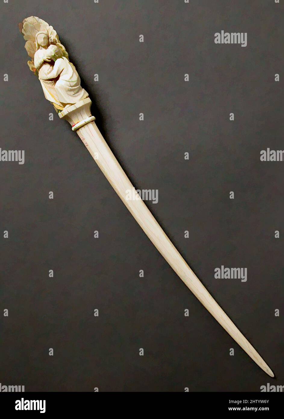 Kunst inspiriert von Zezzo, Stil des 14.. Jahrhunderts, Italienisch (?), Elfenbein, insgesamt: 12 x 1 1/16 x 1 Zoll (30,5 x 2,7 x 2,5 cm), Efeu, Klassisches Werk, das von Artotop mit einem Schuss Modernität modernisiert wurde. Formen, Farbe und Wert, auffällige visuelle Wirkung auf Kunst. Emotionen durch Freiheit von Kunstwerken auf zeitgemäße Weise. Eine zeitlose Botschaft, die eine wild kreative neue Richtung verfolgt. Künstler, die sich dem digitalen Medium zuwenden und die Artotop NFT erschaffen Stockfoto