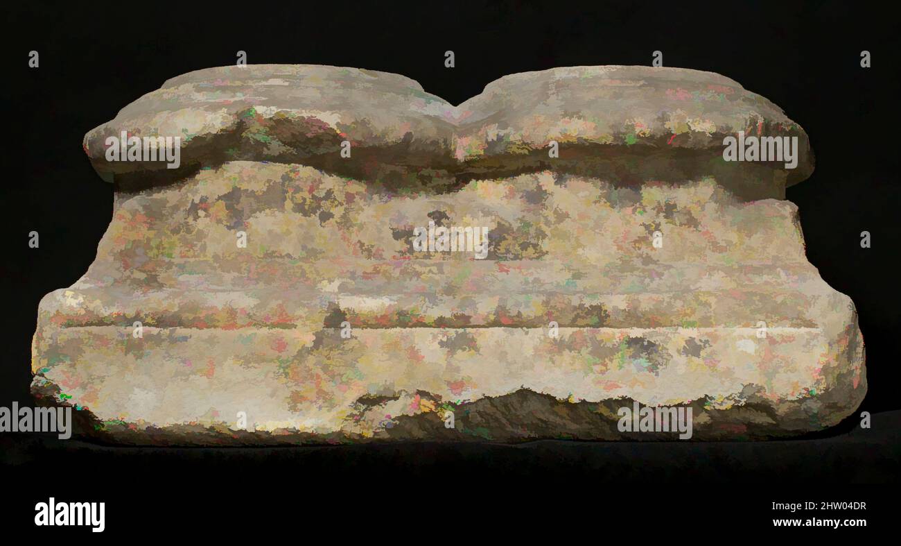 Kunst inspiriert von der Doppelsäulenbasis, 13.–14. Jahrhundert, hergestellt in Bonnefont, Frankreich, Kalkstein oder Sandstein, 9 1/2 × 19 1/2 × 11 3/8 Zoll (24,1 × 49,5 × 28,9 cm), Skulptur-Architektur, Klassische Werke von Artotop mit einem Schuss Moderne modernisiert. Formen, Farbe und Wert, auffällige visuelle Wirkung auf Kunst. Emotionen durch Freiheit von Kunstwerken auf zeitgemäße Weise. Eine zeitlose Botschaft, die eine wild kreative neue Richtung verfolgt. Künstler, die sich dem digitalen Medium zuwenden und die Artotop NFT erschaffen Stockfoto