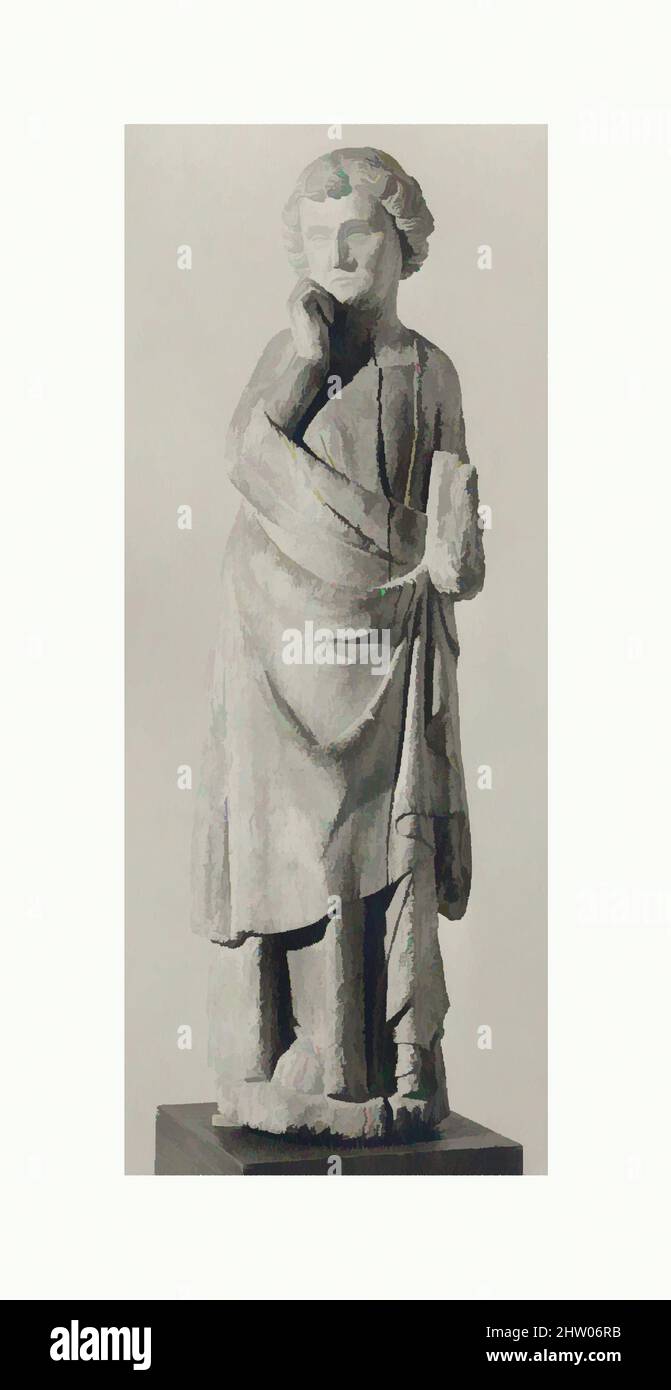 Kunst inspiriert von Saint John, 14. Jahrhundert, Französisch, Holz, Farbe, Insgesamt: 37 1/2 Zoll (95,3 cm), Skulpturstein, Klassisches Werk, modernisiert von Artotop mit einem Schuss Moderne. Formen, Farbe und Wert, auffällige visuelle Wirkung auf Kunst. Emotionen durch Freiheit von Kunstwerken auf zeitgemäße Weise. Eine zeitlose Botschaft, die eine wild kreative neue Richtung verfolgt. Künstler, die sich dem digitalen Medium zuwenden und die Artotop NFT erschaffen Stockfoto