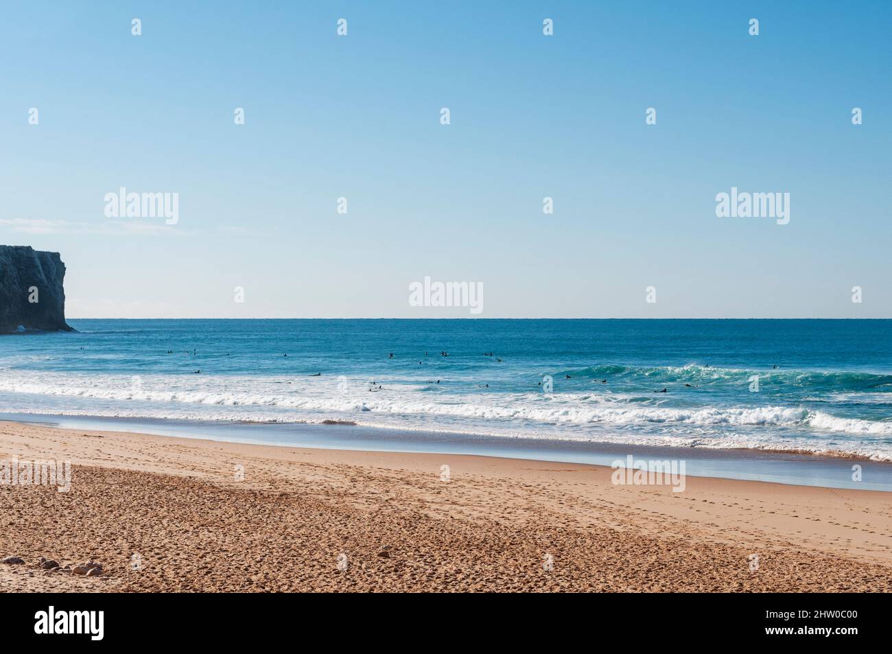 Praia da Coroama, fantastischer Surfer-Strand an der portugiesischen Algarve Stockfoto