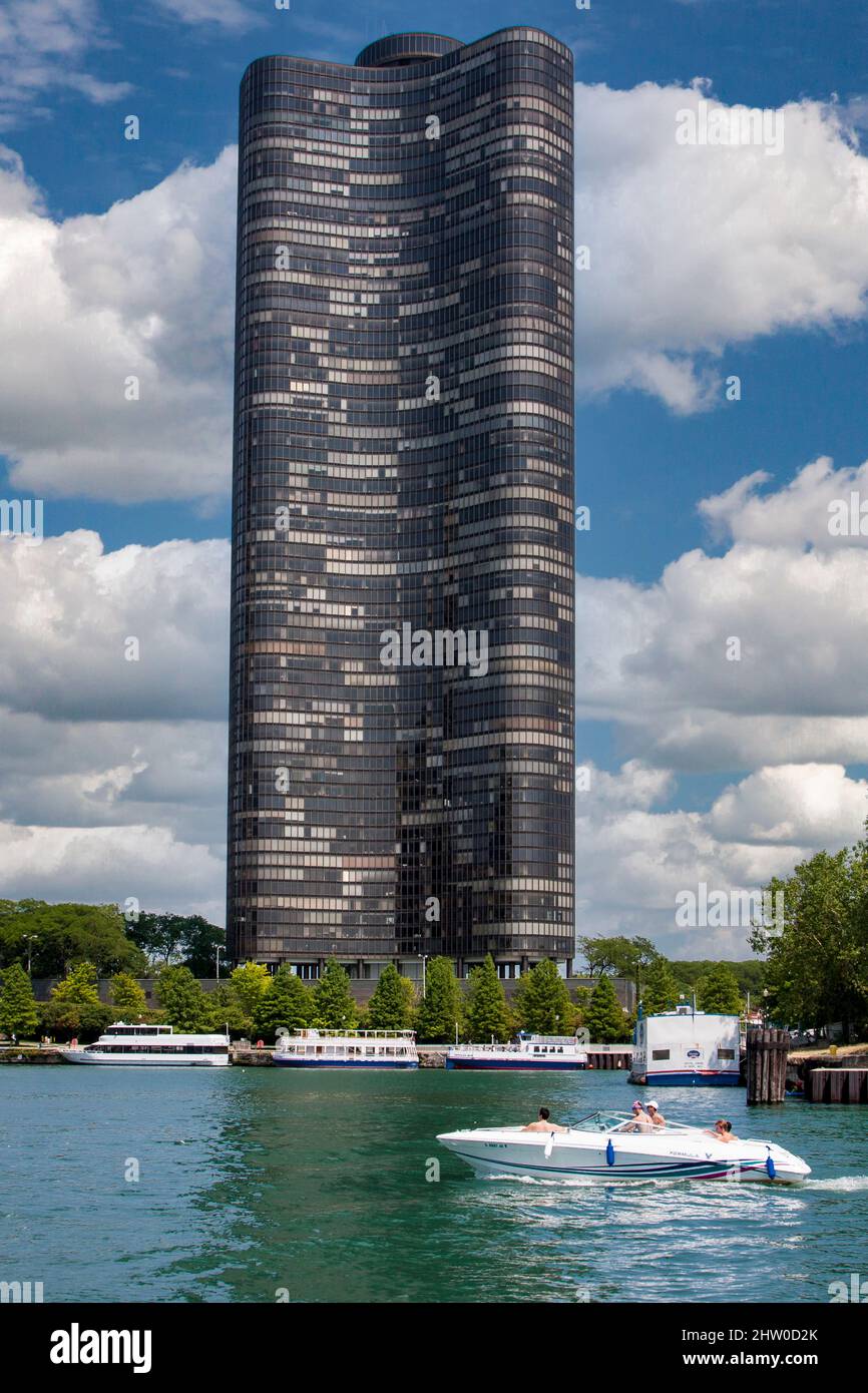 Chicago, Illinois. Lake Point Tower, Lake Michigan. Stockfoto