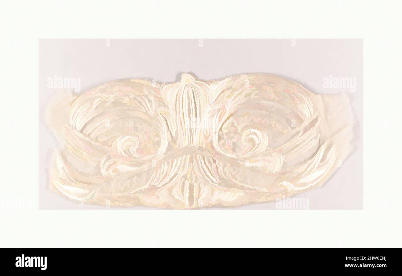 Art Inspired by Panel, Anfang 20. Jahrhundert, Seide auf Baumwolle, L. 11, W. 4-3/4 in. (27,9 x 12,1 cm), Textilien bestickt, Klassisches Werk, modernisiert von Artotop mit einem Schuss Modernität. Formen, Farbe und Wert, auffällige visuelle Wirkung auf Kunst. Emotionen durch Freiheit von Kunstwerken auf zeitgemäße Weise. Eine zeitlose Botschaft, die eine wild kreative neue Richtung verfolgt. Künstler, die sich dem digitalen Medium zuwenden und die Artotop NFT erschaffen Stockfoto