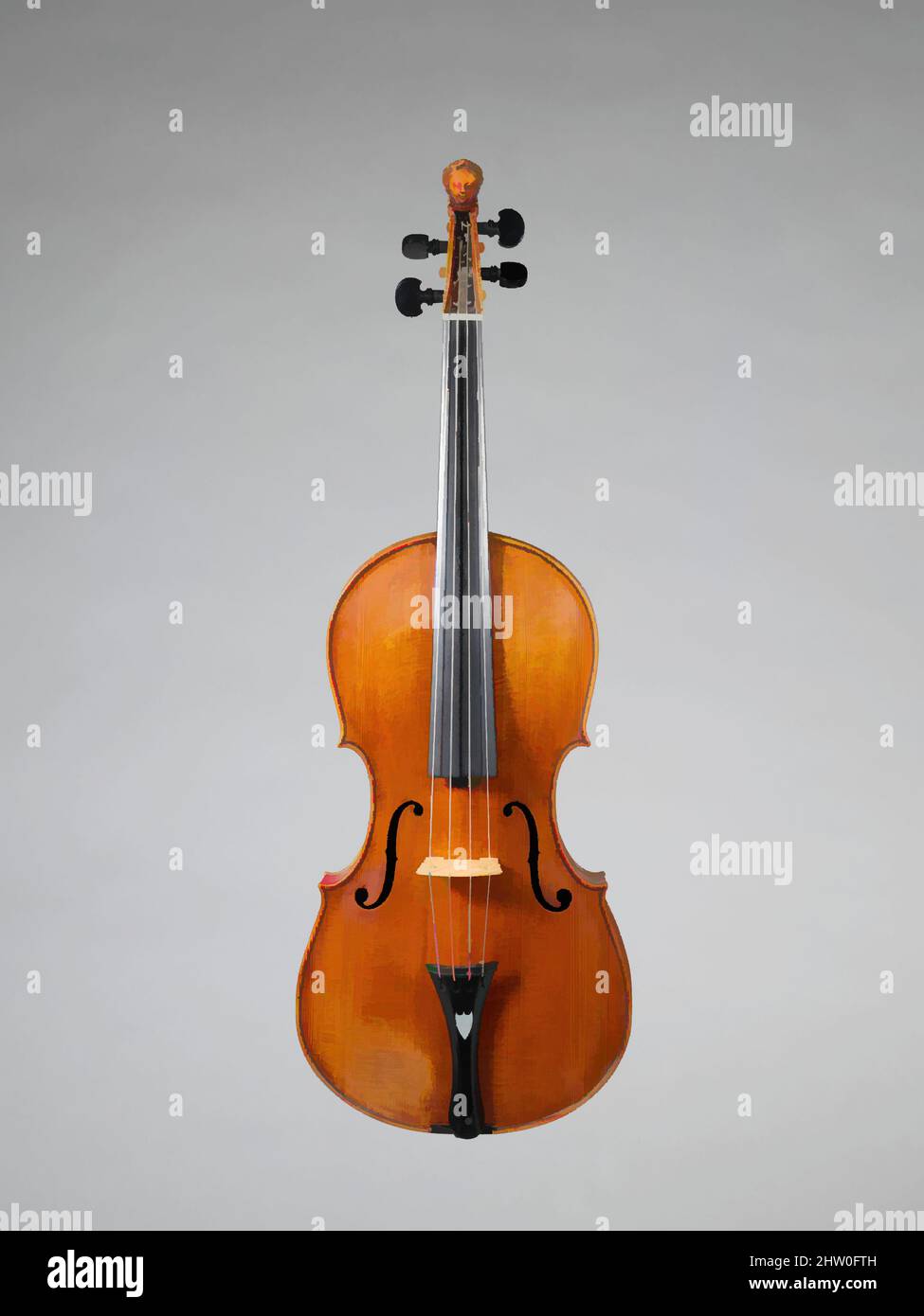 Kunst inspiriert von Violine, ca. 1685, Hamburg, Deutschland, Deutsch, Fichte, Ahorn, Körperhöhe: 14 Zoll (35,6 cm), Chordophon-bowed, Joachim Tielke (deutsch, 1641–1719), Italien war nicht das einzige Land, das feine Geigen hervorbrachte. Deutschland war der Geburtsort vieler feiner Hersteller, darunter die von Artotop modernisierten Classic Works mit einem Schuss Moderne. Formen, Farbe und Wert, auffällige visuelle Wirkung auf Kunst. Emotionen durch Freiheit von Kunstwerken auf zeitgemäße Weise. Eine zeitlose Botschaft, die eine wild kreative neue Richtung verfolgt. Künstler, die sich dem digitalen Medium zuwenden und die Artotop NFT erschaffen Stockfoto