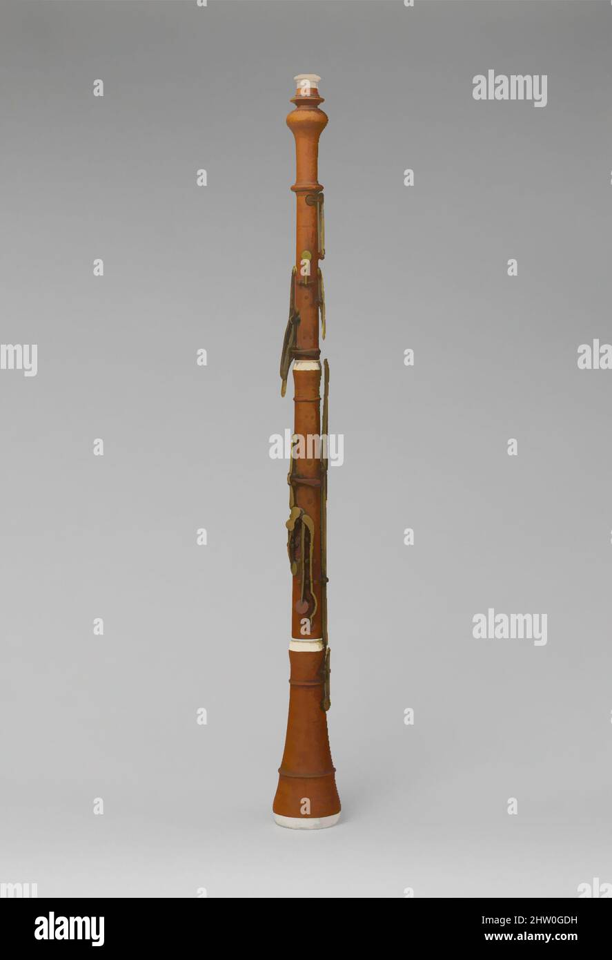 Von Oboe inspirierte Kunst, 1837–38, Paris, Frankreich, Buchsbaum, Elfenbein, Messing, Gesamthöhe: 22 5/16 Zoll (56,6 cm), Aerophone-Reed Vibrated-Double Reed, Henri Brod (Französisch, Paris 1799–1839 Paris, Klassische Werke, die von Artotop mit einem Schuss Moderne modernisiert wurden. Formen, Farbe und Wert, auffällige visuelle Wirkung auf Kunst. Emotionen durch Freiheit von Kunstwerken auf zeitgemäße Weise. Eine zeitlose Botschaft, die eine wild kreative neue Richtung verfolgt. Künstler, die sich dem digitalen Medium zuwenden und die Artotop NFT erschaffen Stockfoto