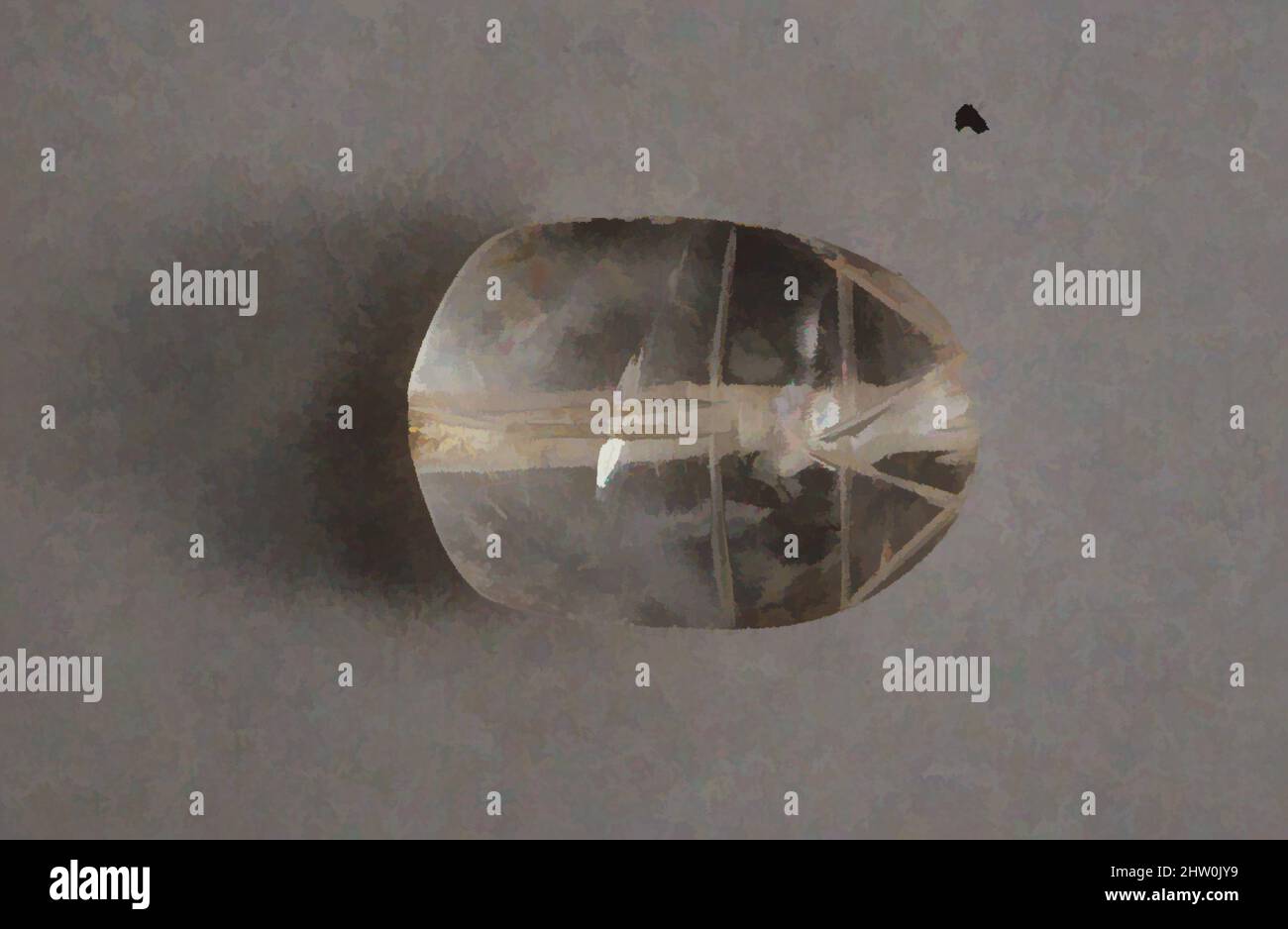 Kunst inspiriert von uneingeschriebenem Skarabäus, zweite Zwischenperiode, Dynastie 15, ca. 1648–1540 v. Chr., aus Ägypten; möglicherweise aus dem östlichen Delta, Bergkristall, l. 1,4 cm (1/2 Zoll); mit 1,1 cm (7/16 in, Classic Works modernisiert von Artotop mit einem Schuss Moderne. Formen, Farbe und Wert, auffällige visuelle Wirkung auf Kunst. Emotionen durch Freiheit von Kunstwerken auf zeitgemäße Weise. Eine zeitlose Botschaft, die eine wild kreative neue Richtung verfolgt. Künstler, die sich dem digitalen Medium zuwenden und die Artotop NFT erschaffen Stockfoto