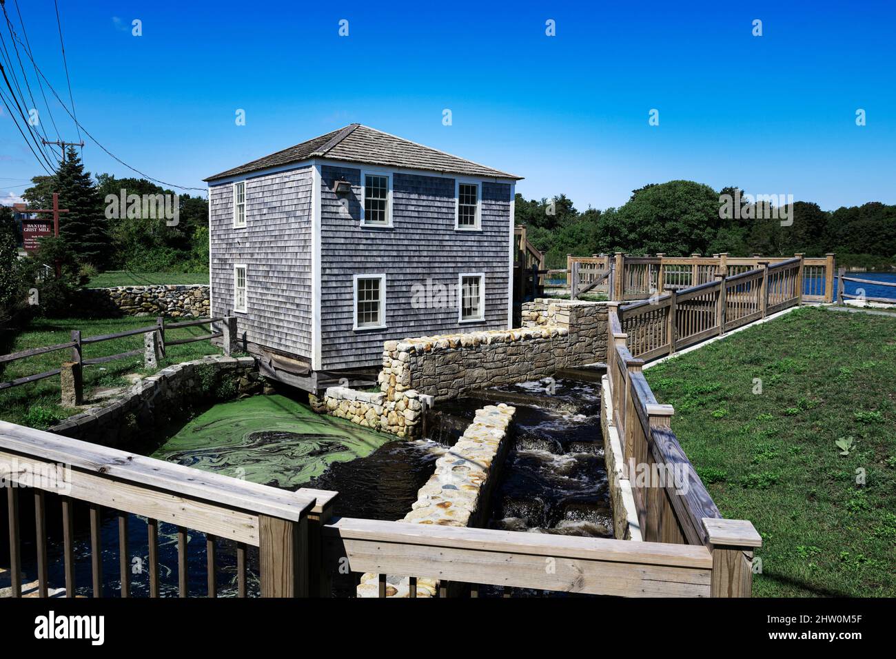 Historische Baxter Grist Mill, West Yarmouth, Cape Cod, Massachusetts, USA. Stockfoto