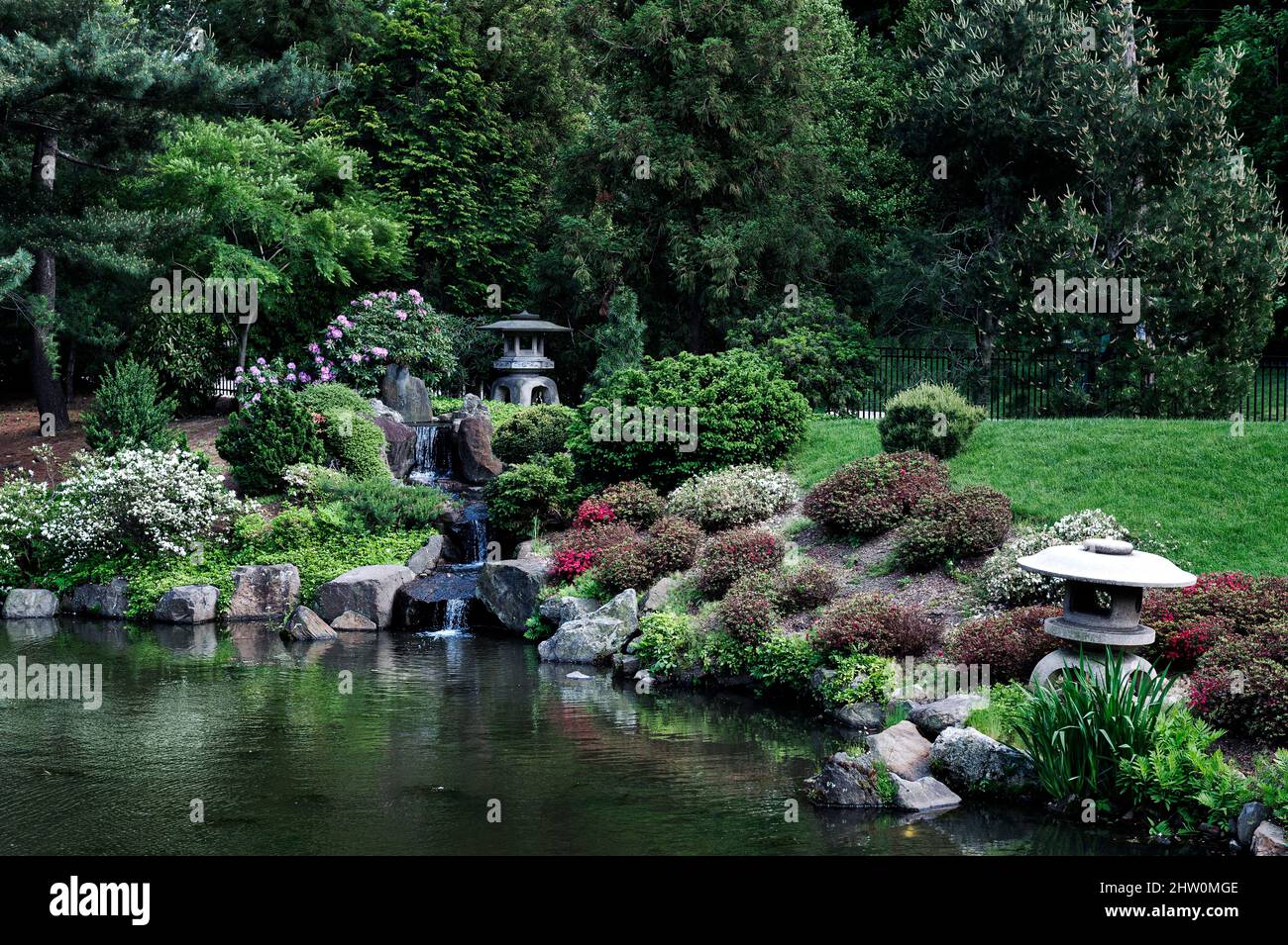 Shofuso japanischer Garten, Fairmount Park, Philadelphia, Pennsylvania, USA Stockfoto