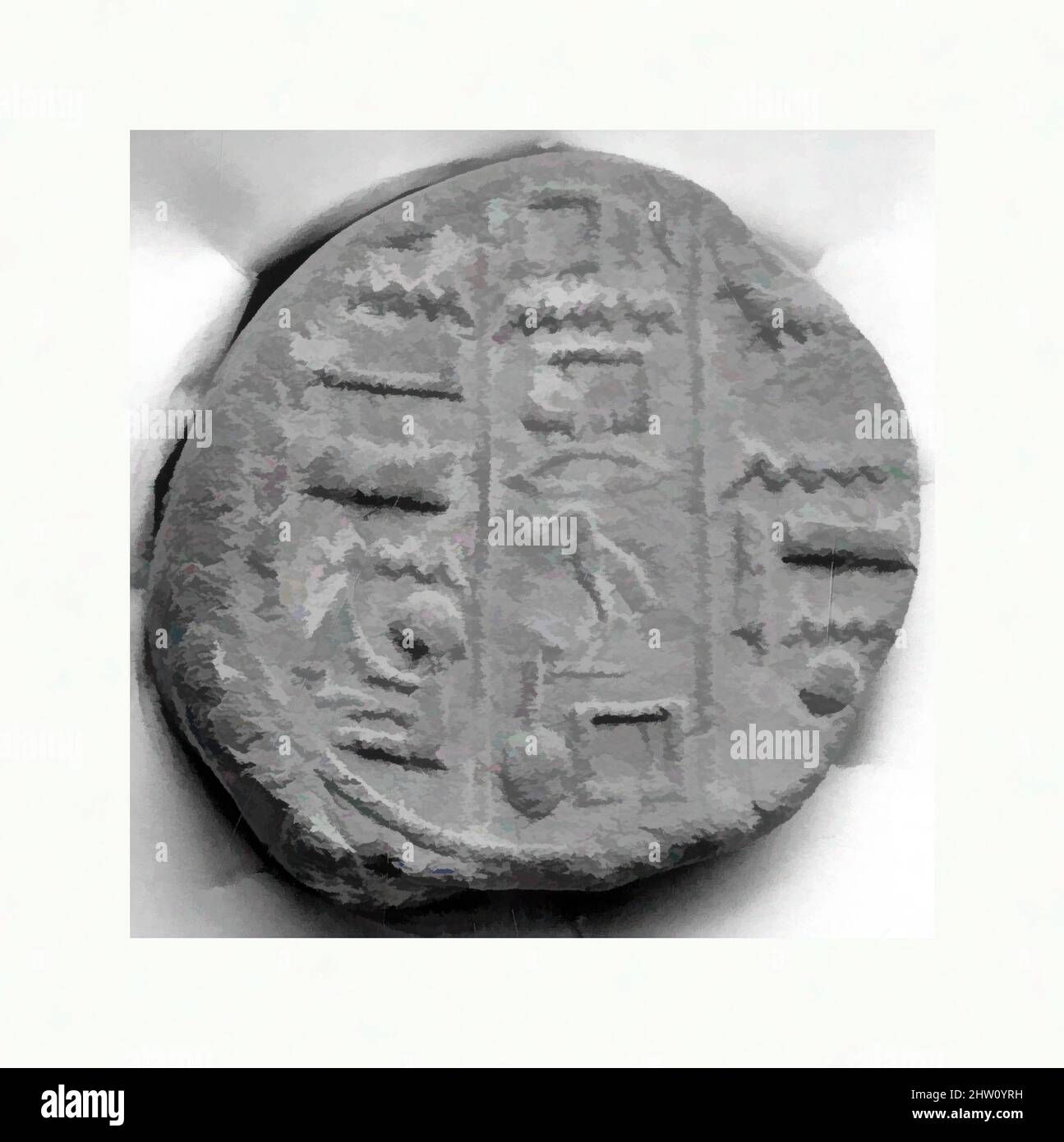 Kunst inspiriert von Grabkegel, New Kingdom, Dynasty 18, ca. 1550–1295 v. Chr., aus Ägypten, Oberägypten, Theben, Töpferei, L. 14 cm (5 1/2 Zoll); Durchm. 7,7 cm (3 1/16 in, Classic Works modernisiert von Artotop mit einem Schuss Moderne. Formen, Farbe und Wert, auffällige visuelle Wirkung auf Kunst. Emotionen durch Freiheit von Kunstwerken auf zeitgemäße Weise. Eine zeitlose Botschaft, die eine wild kreative neue Richtung verfolgt. Künstler, die sich dem digitalen Medium zuwenden und die Artotop NFT erschaffen Stockfoto