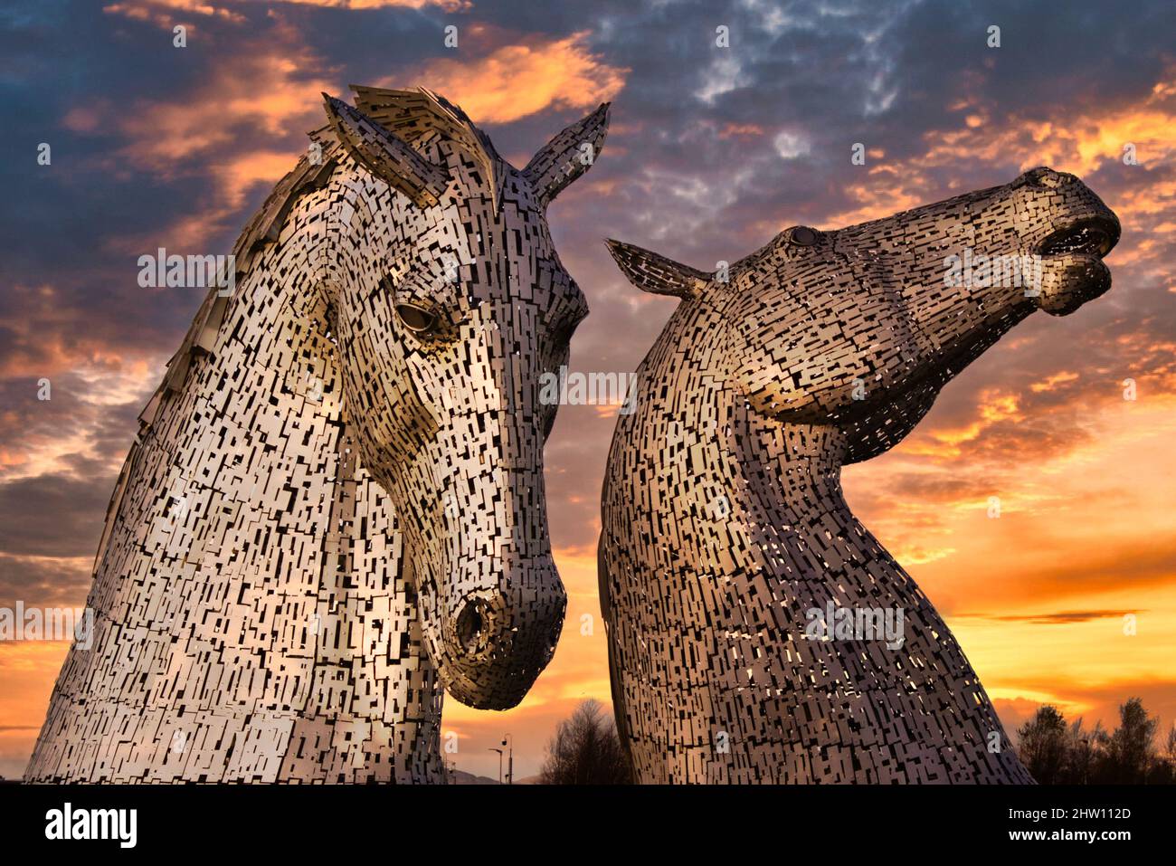Kelpies in Falkirk Stockfoto