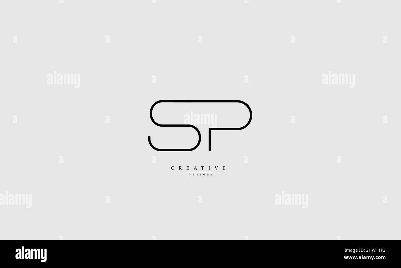 Buchstabenbuchstaben Initialen Monogramm-Logo SP PS S P Stock Vektor