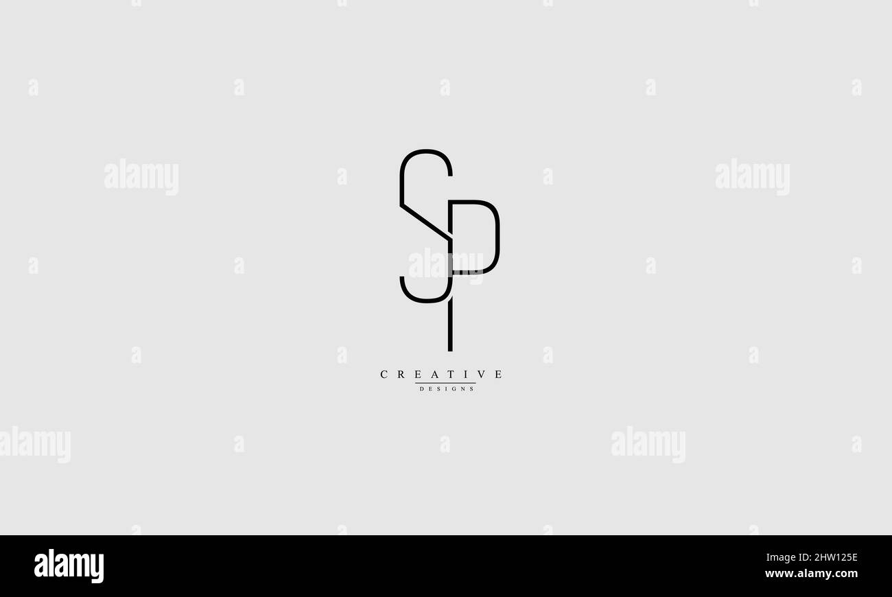 Buchstabenbuchstaben Initialen Monogramm-Logo SP PS S P Stock Vektor