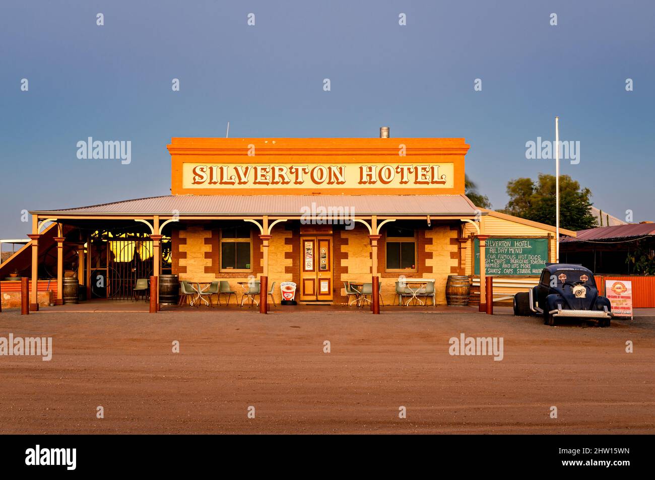 Berühmtes Silverton Hotel im abgelegenen Outback von New South Wales. Stockfoto