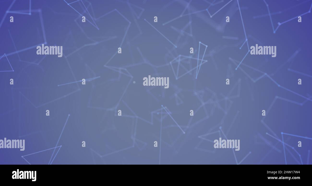 Digitales Bild eines Netzwerks von Verbindungen, das vor einem Hintergrund mit blauem Verlauf schwebt Stockfoto