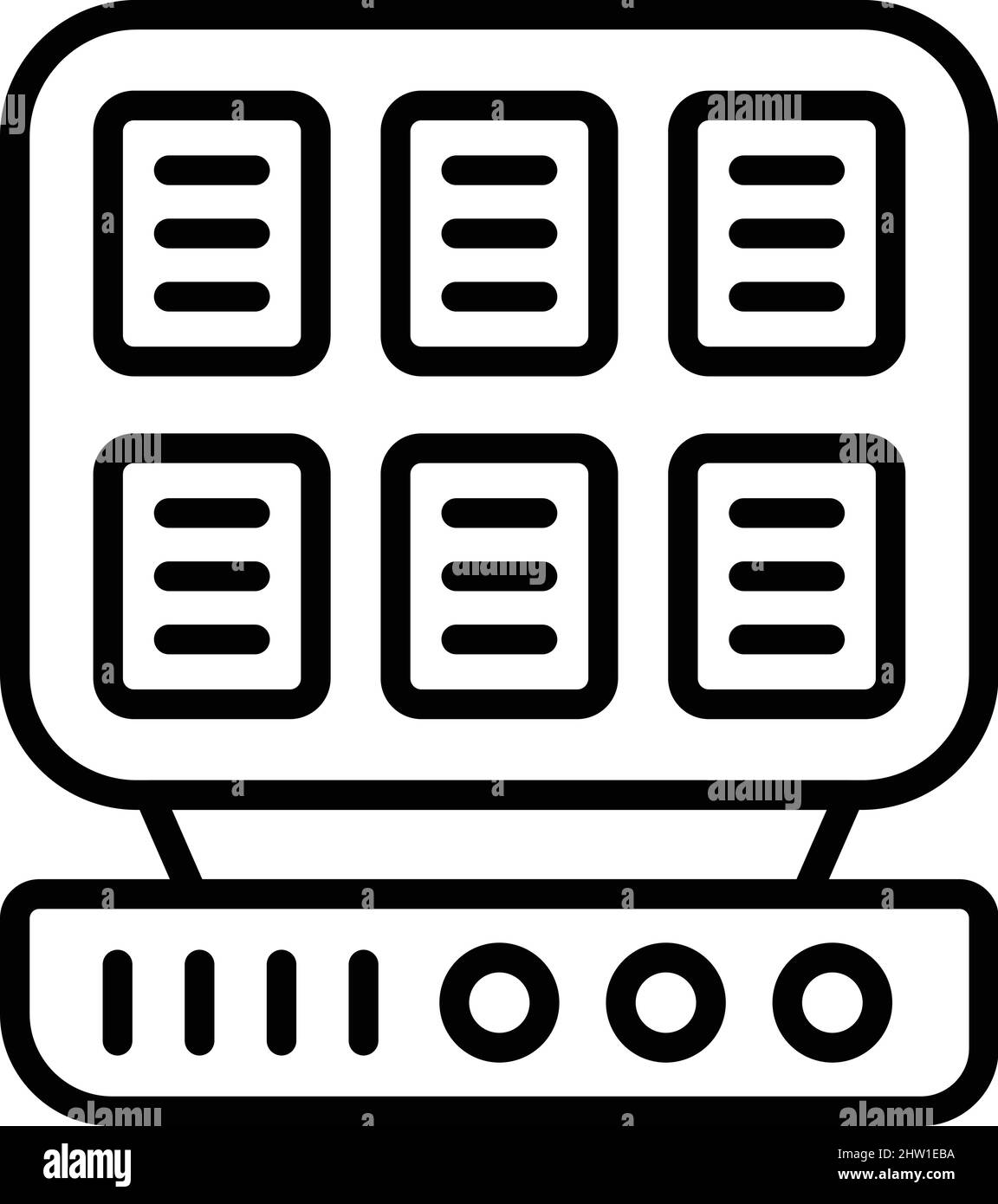 Konturenvektor für belgische Kocher-Symbole. Waffeleisen. Backen von Rezepten Stock Vektor