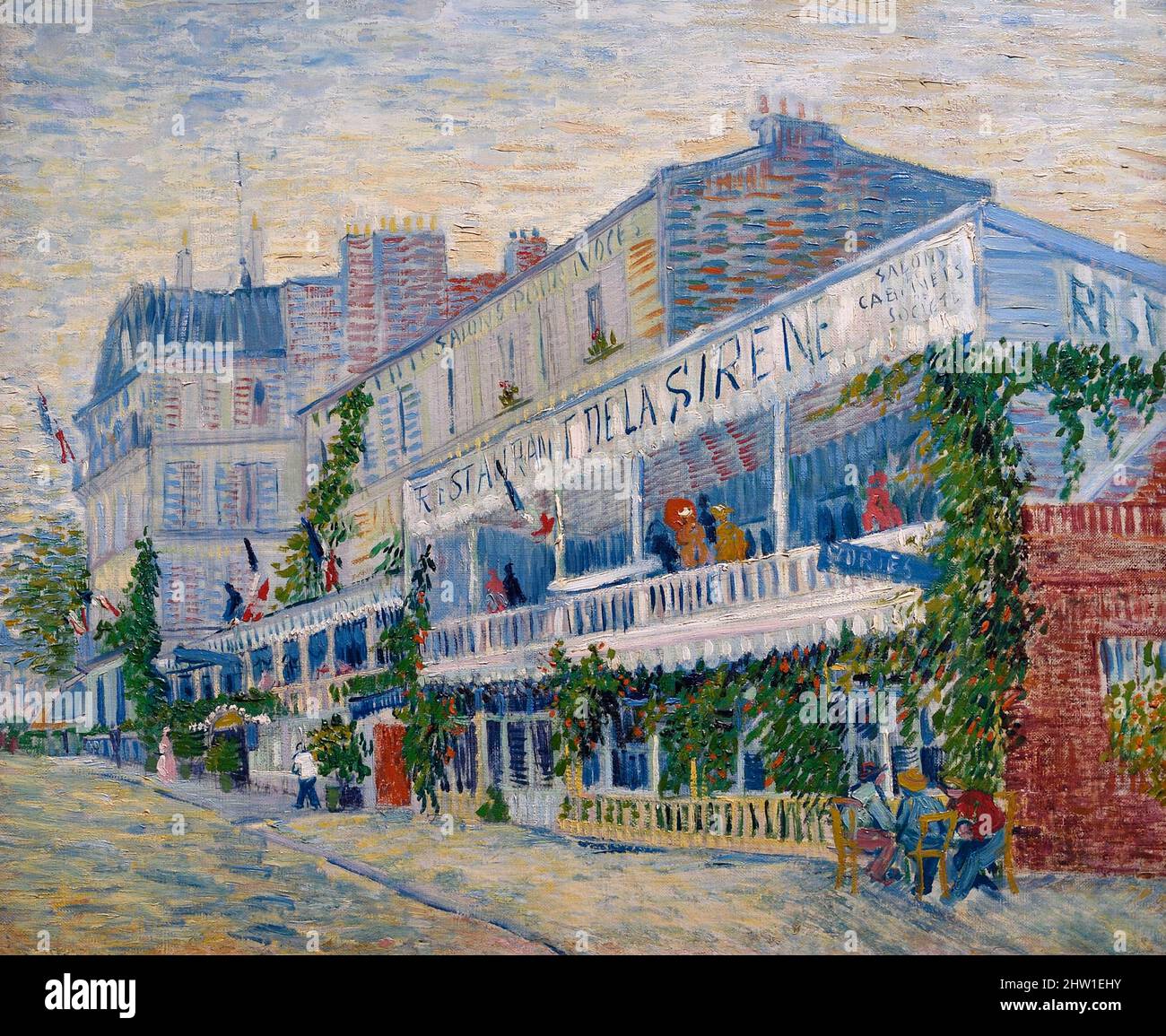 Frankreich, Paris, Museum Orsay, das Meerjungfrau-Restaurant in Asni?res (1887) von Vincent Van Gogh Stockfoto