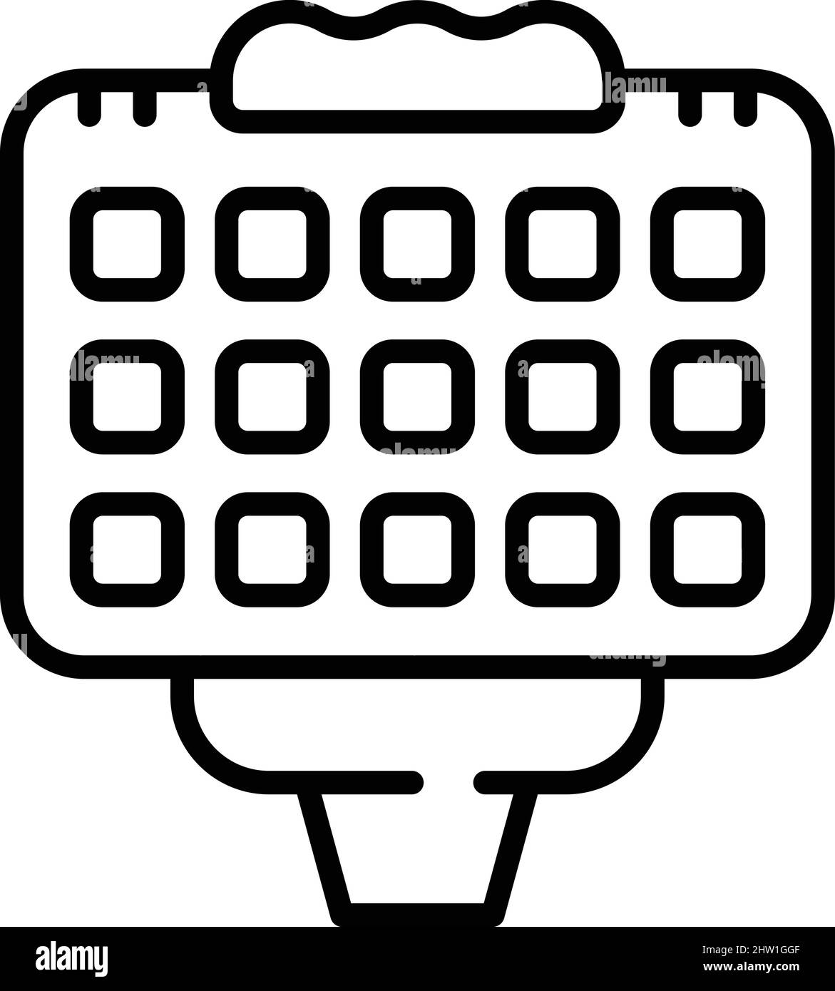 Vektorgrafik mit Waffelsymbol. Belgischer Herd. Eisenmaschine Stock Vektor