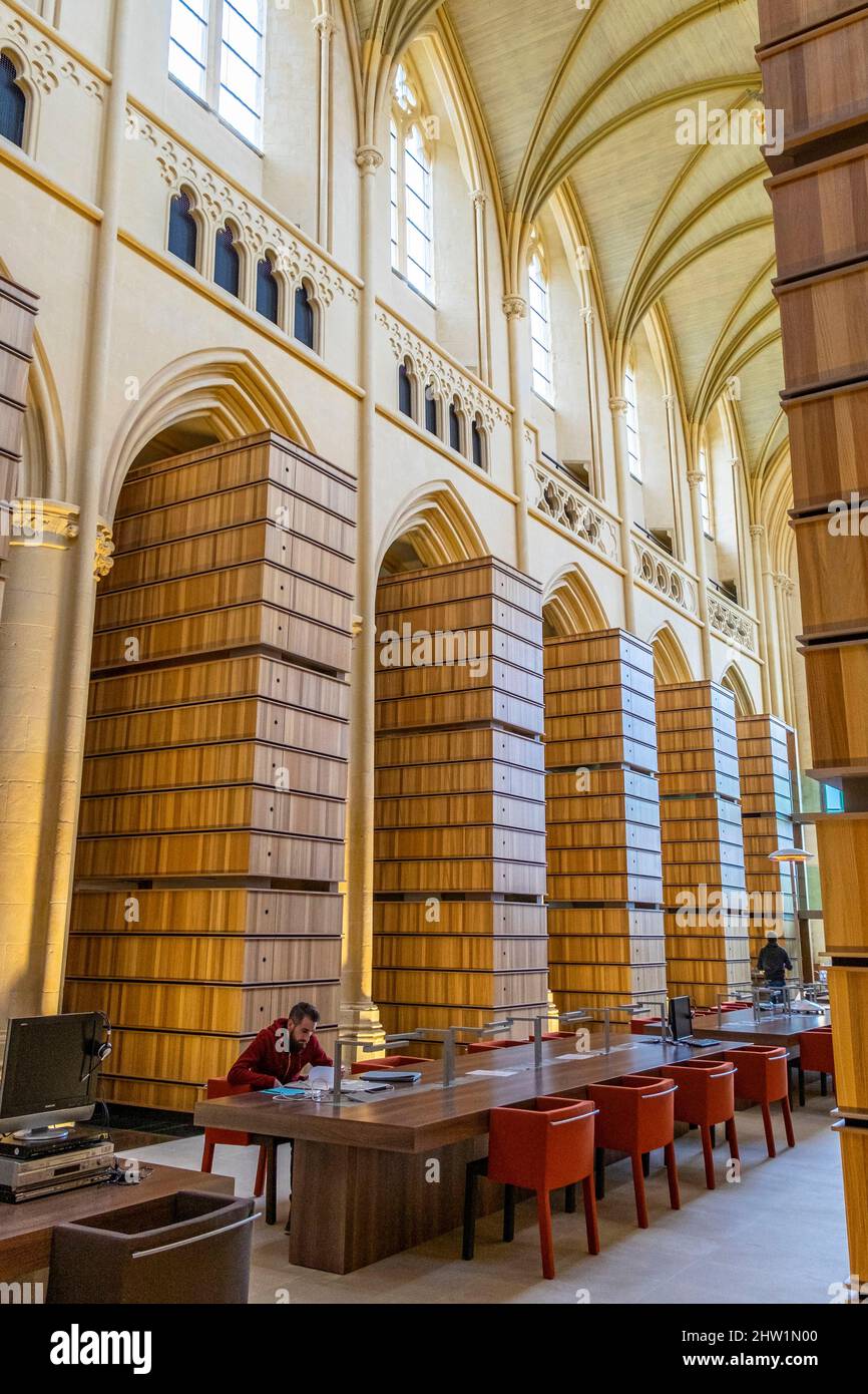 Frankreich, Calvados, Saint Germain la Blanche Grass in der Nähe von Caen, Abtei von Ardenne Hauptquartier des Instituts M?moires de l''dition contemporaine (IMEC) Archive und Studien zu den wichtigsten Verlagen, Zeitschriften und verschiedenen Akteuren im Leben von Büchern und zeitgenössischer Schöpfung Stockfoto