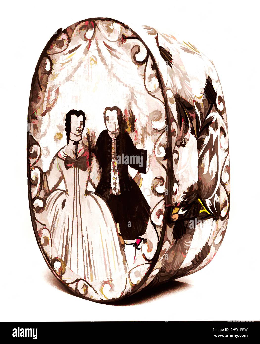 Art Inspired by Bride Box, 1787 (?), europäisch, Zeder, 7 1/2 x 18 3/4 x 11 3/4 Zoll (19,1 x 47,6 x 29,8 cm), Möbel, Classic Works modernisiert von Artotop mit einem Schuss Moderne. Formen, Farbe und Wert, auffällige visuelle Wirkung auf Kunst. Emotionen durch Freiheit von Kunstwerken auf zeitgemäße Weise. Eine zeitlose Botschaft, die eine wild kreative neue Richtung verfolgt. Künstler, die sich dem digitalen Medium zuwenden und die Artotop NFT erschaffen Stockfoto