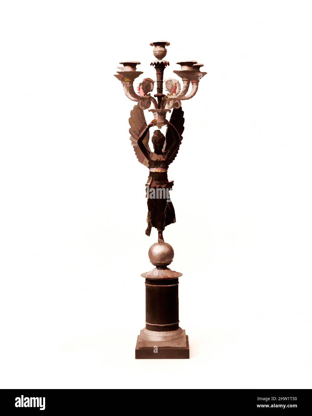 Kunst inspiriert von Kandelaber, 1810–20, Made in France, gilt Bronze, H. 30 15/16 Zoll (78,6 cm), Metal, Classic Works modernisiert von Artotop mit einem Schuss Modernität. Formen, Farbe und Wert, auffällige visuelle Wirkung auf Kunst. Emotionen durch Freiheit von Kunstwerken auf zeitgemäße Weise. Eine zeitlose Botschaft, die eine wild kreative neue Richtung verfolgt. Künstler, die sich dem digitalen Medium zuwenden und die Artotop NFT erschaffen Stockfoto