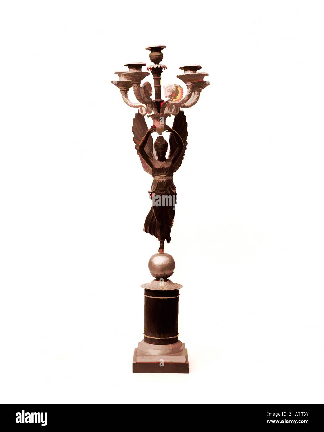 Kunst inspiriert von Kandelaber, 1810–20, Made in France, gilt Bronze, H. 30 15/16 Zoll (78,6 cm), Metal, Classic Works modernisiert von Artotop mit einem Schuss Modernität. Formen, Farbe und Wert, auffällige visuelle Wirkung auf Kunst. Emotionen durch Freiheit von Kunstwerken auf zeitgemäße Weise. Eine zeitlose Botschaft, die eine wild kreative neue Richtung verfolgt. Künstler, die sich dem digitalen Medium zuwenden und die Artotop NFT erschaffen Stockfoto