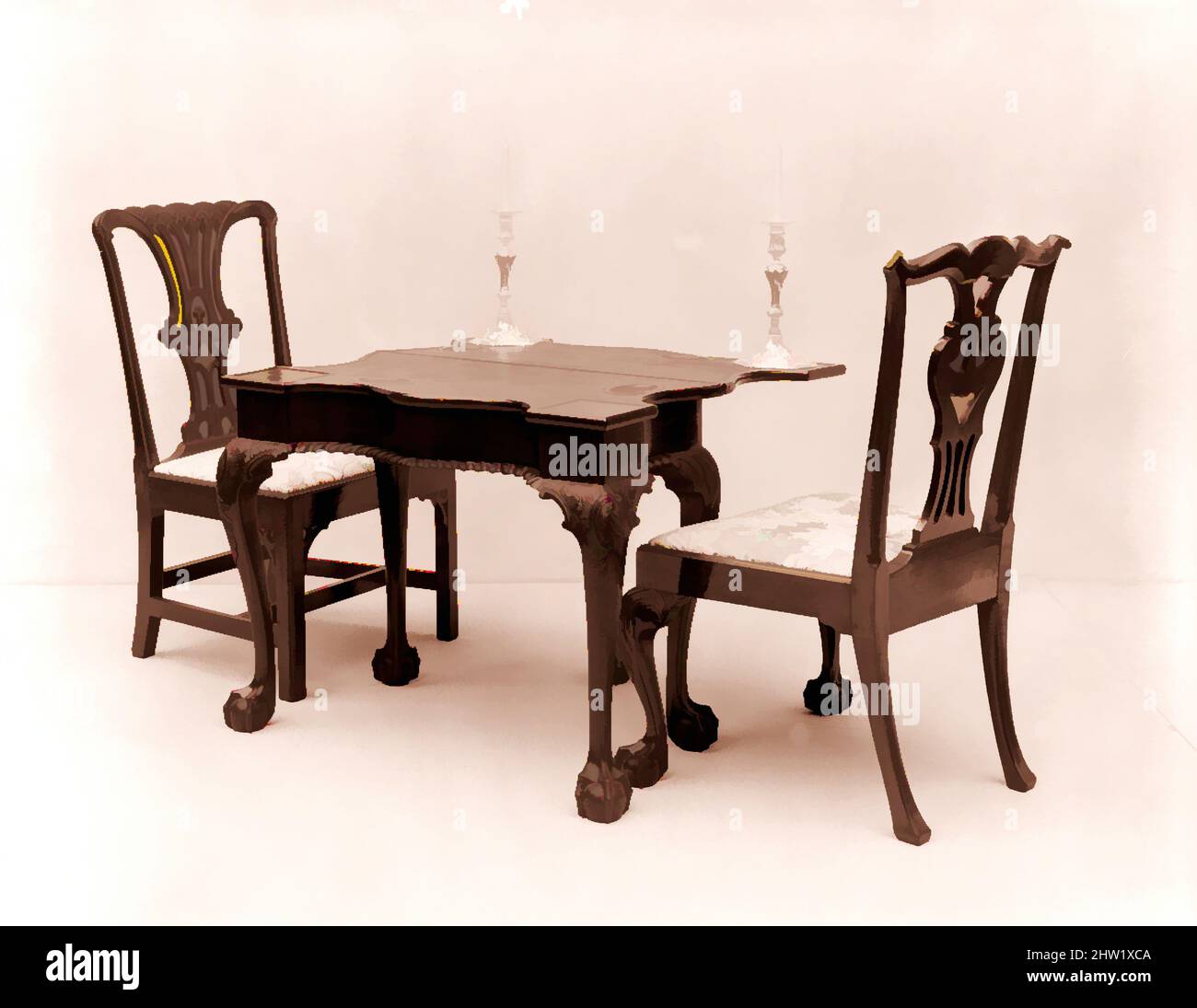 Art inspired by Card Table, 1760–90, Made in New York, USA, American, Mahagoni, Mahagoni Furnier, tulpenpappel, Eiche weiß, 27 7/8 x 34 3/8 x 33 1/4 Zoll (70,8 cm x 87,3 cm x 84,5 cm), Möbel, Classic Works modernisiert von Artotop mit einem Schuss Moderne. Formen, Farbe und Wert, auffällige visuelle Wirkung auf Kunst. Emotionen durch Freiheit von Kunstwerken auf zeitgemäße Weise. Eine zeitlose Botschaft, die eine wild kreative neue Richtung verfolgt. Künstler, die sich dem digitalen Medium zuwenden und die Artotop NFT erschaffen Stockfoto Art inspired by Card Table, 1760–90, Made in New York, USA, American, Mahagoni, Mahagoni Furnier, tulpenpappel, Eiche weiß, 27 7/8 x 34 3/8 x 33 1/4 Zoll (70,8 cm x 87,3 cm x 84,5 cm), Möbel, Classic Works modernisiert von Artotop mit einem Schuss Moderne. Formen, Farbe und Wert, auffällige visuelle Wirkung auf Kunst. Emotionen durch Freiheit von Kunstwerken auf zeitgemäße Weise. Eine zeitlose Botschaft, die eine wild kreative neue Richtung verfolgt. Künstler, die sich dem digitalen Medium zuwenden und die Artotop NFT erschaffen Stockfoto