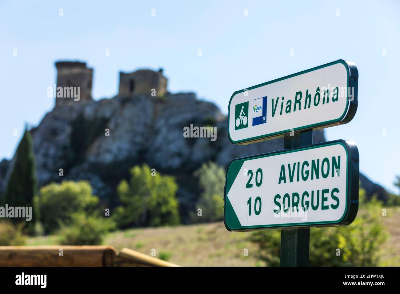 Frankreich, Vaucluse, Chateauneuf du Pape, ihr Schloss, Viarhona Stockfoto